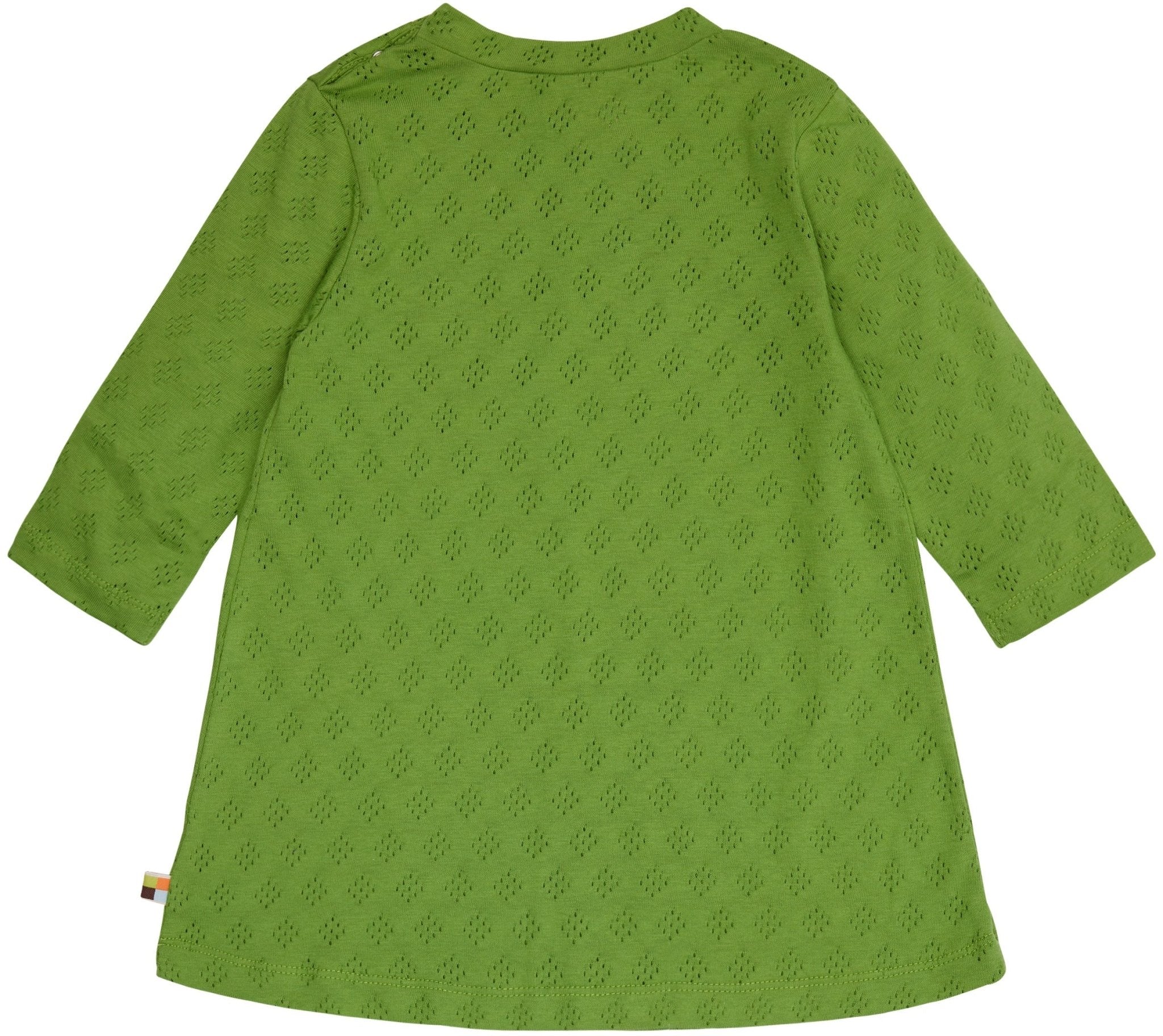 Kleid langarm mit Lochmuster - loud + proud - 6075 - grs - 74/80