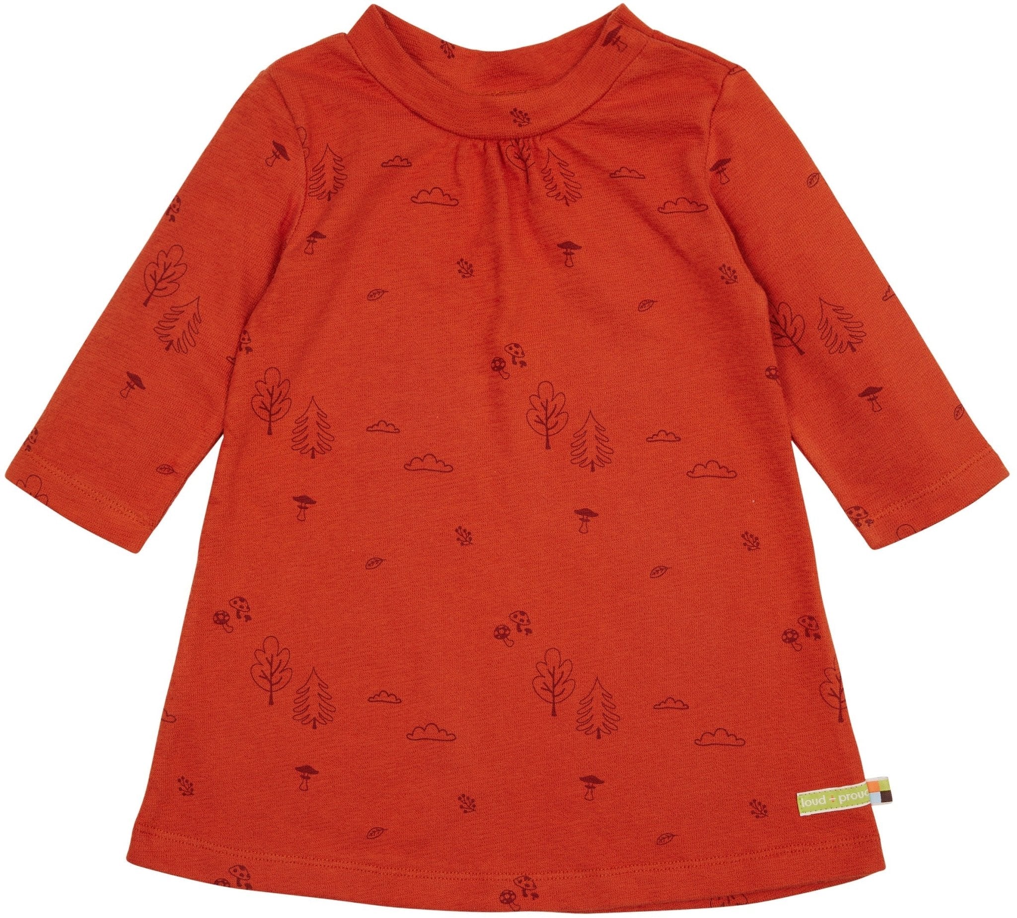 Kleid langarm Strukturstrick mit Druck - loud + proud - 6074 - ter - 74/80