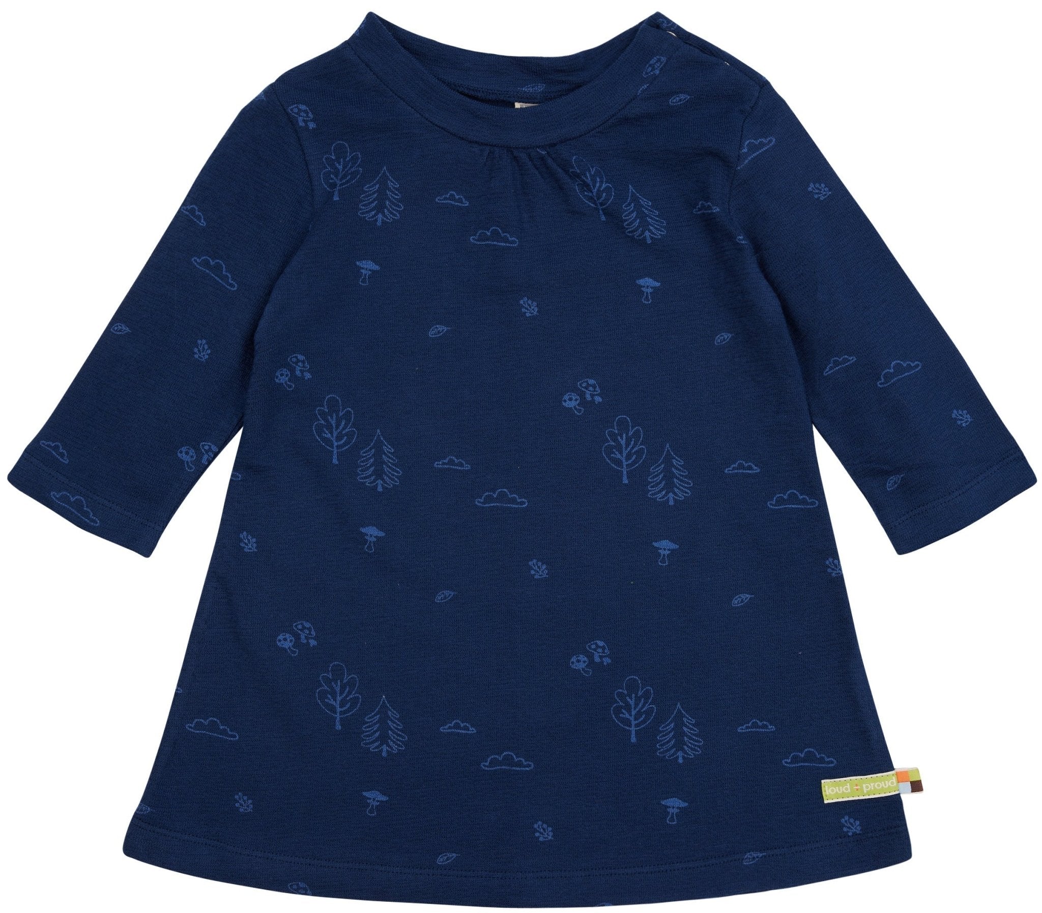 Kleid langarm Strukturstrick mit Druck - loud + proud - 6074 - ul - 74/80