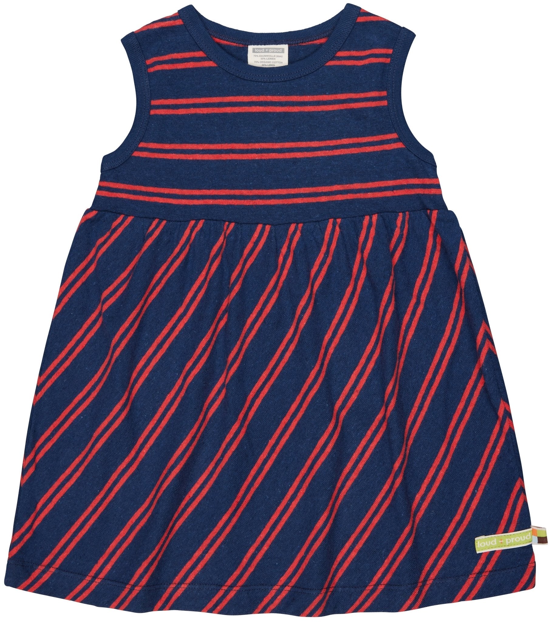  - Kleid Streifen mit Leinen - loud + proud - 6043-ul-74/80