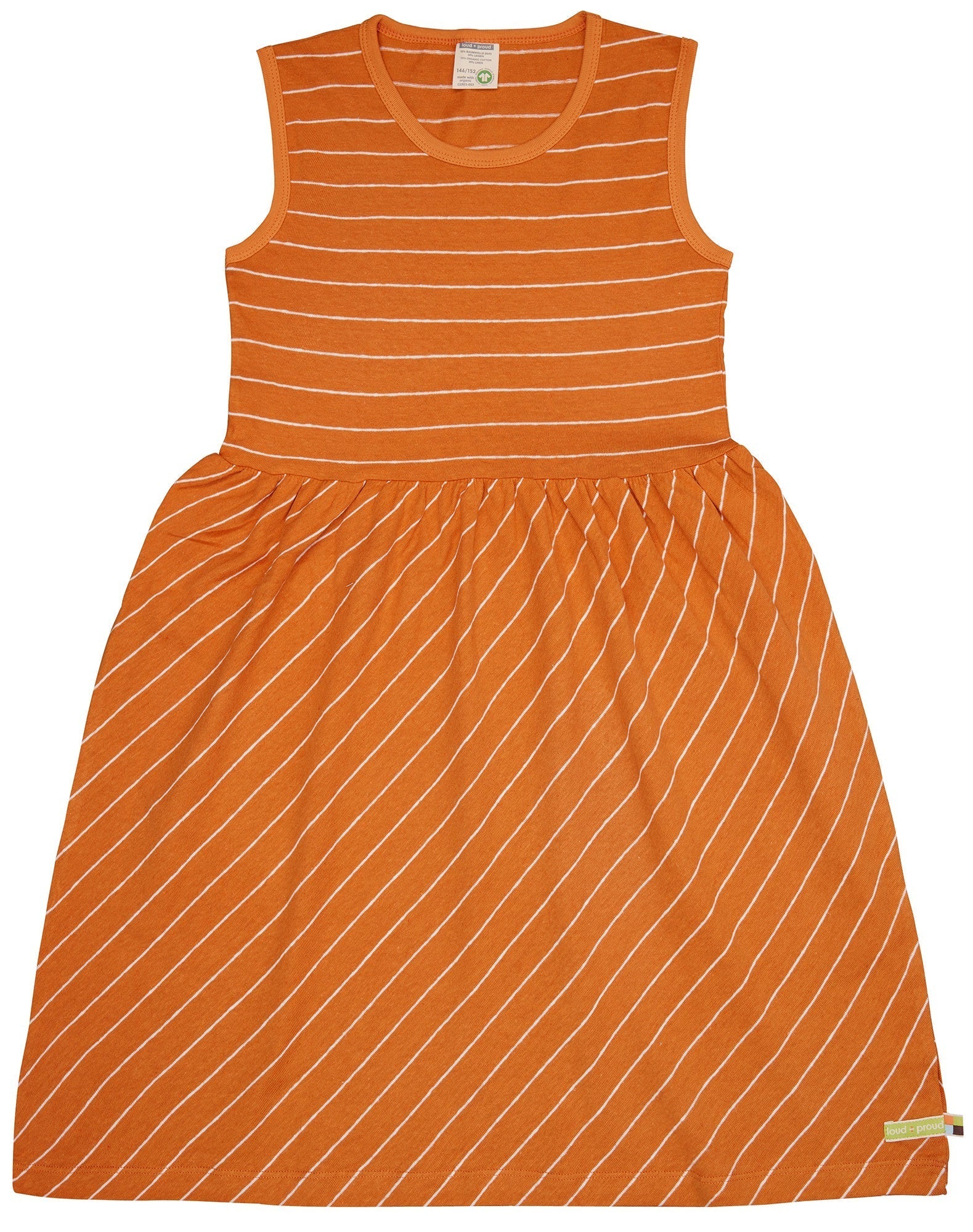 Kleid Streifen mit Leinen - loud + proud - 6066K - car - 134/140