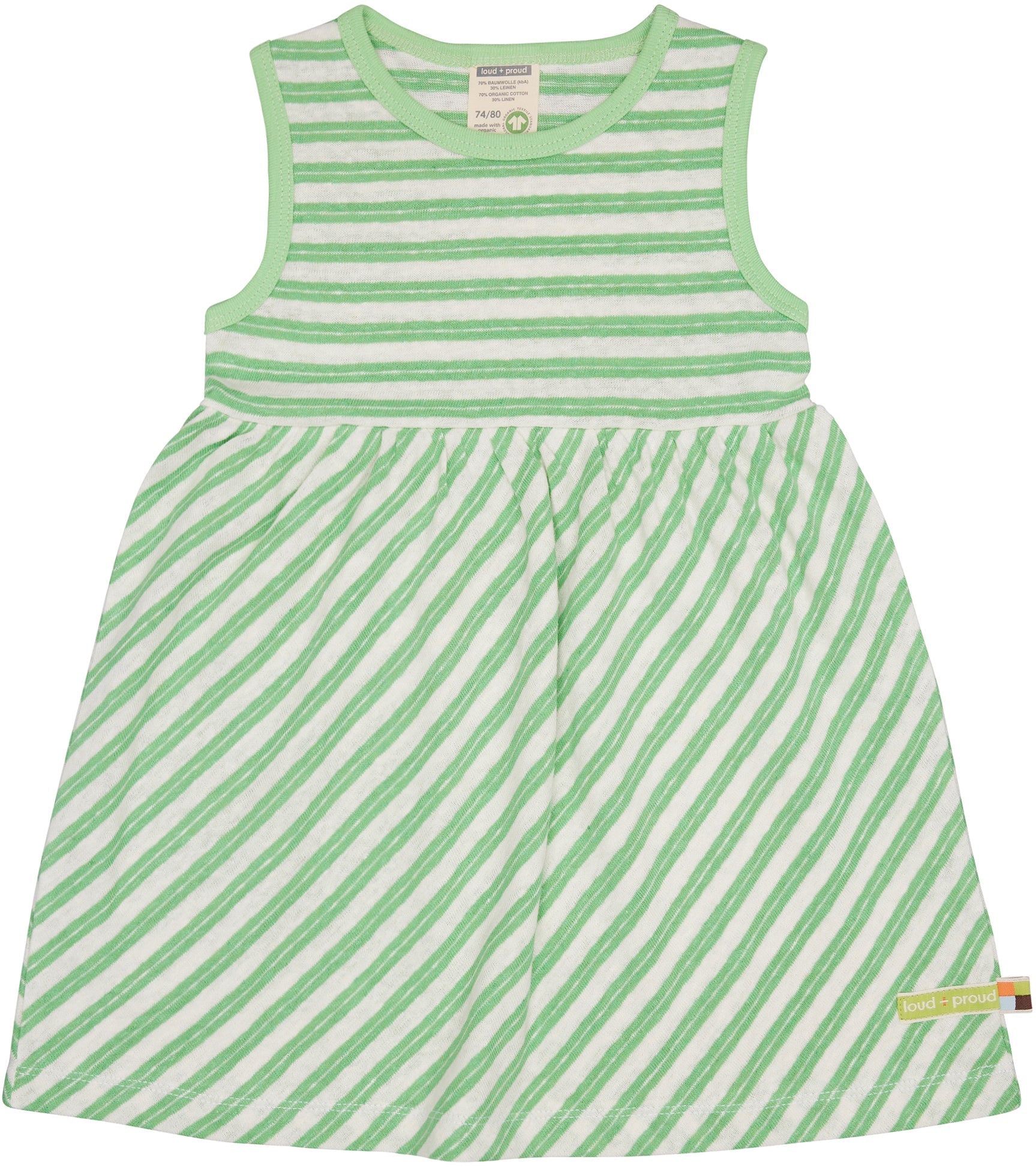 Kleid Streifen mit Leinen - loud + proud - 6080 - op - 74/80