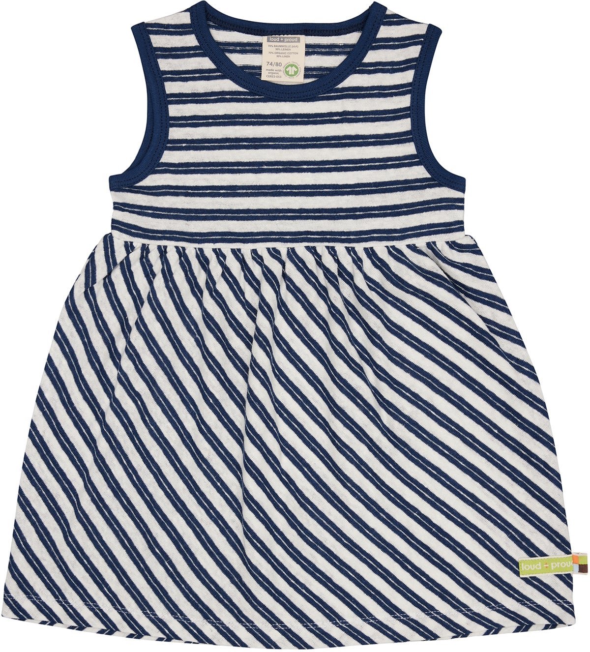 Kleid Streifen mit Leinen - loud + proud - 6080 - ul - 74/80