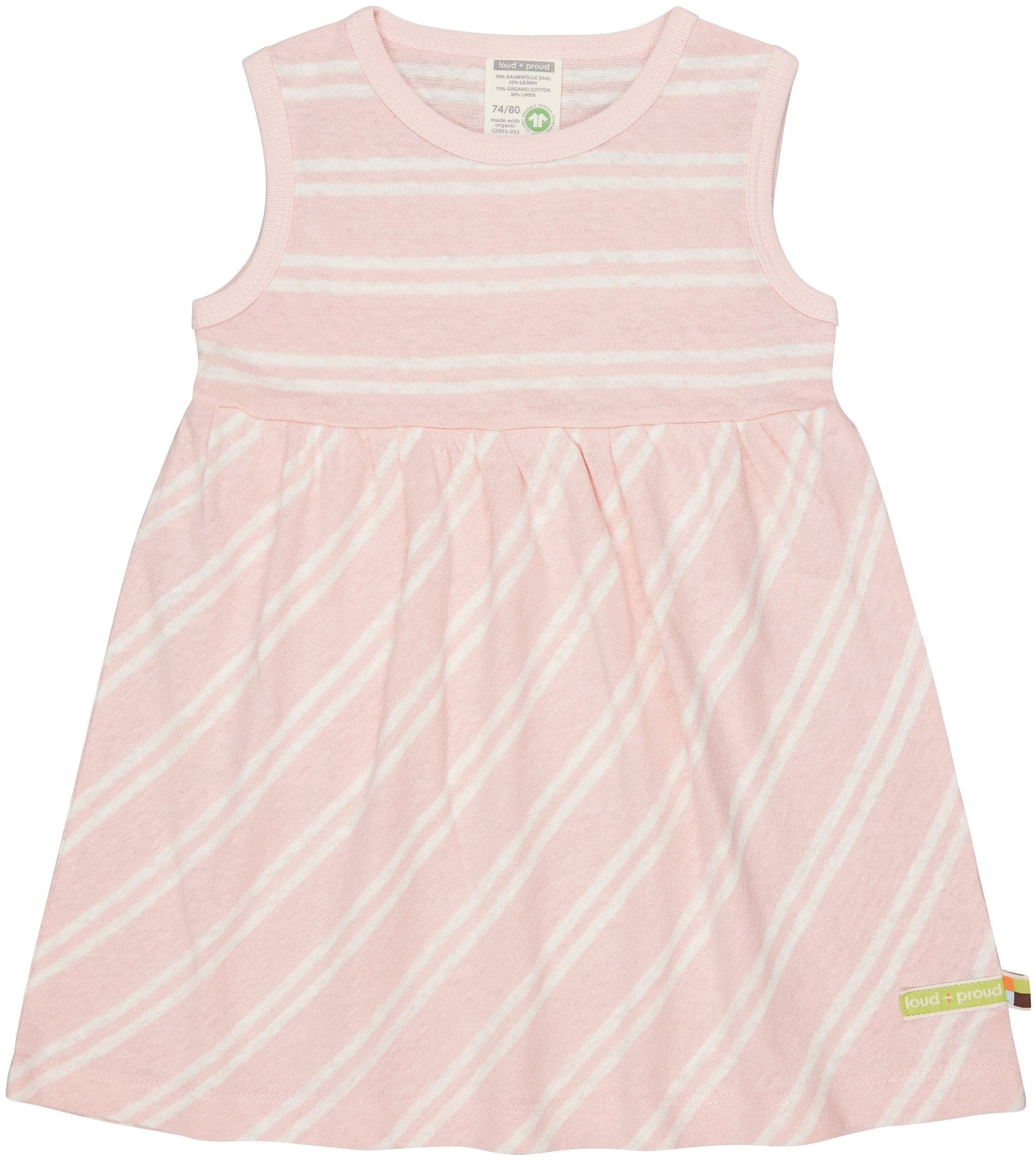  - Kleid Streifen mit Leinen - loud + proud - 6043-rs-74/80