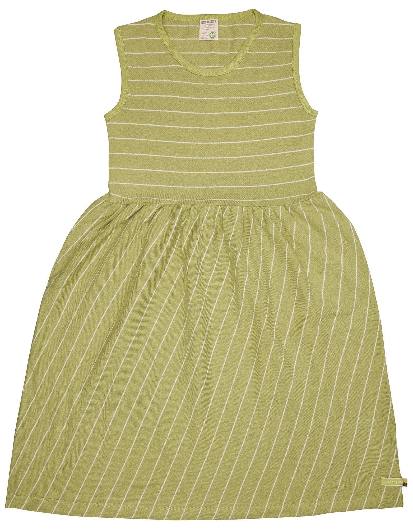 Kleid Streifen mit Leinen - loud + proud - 6066K - avo - 134/140