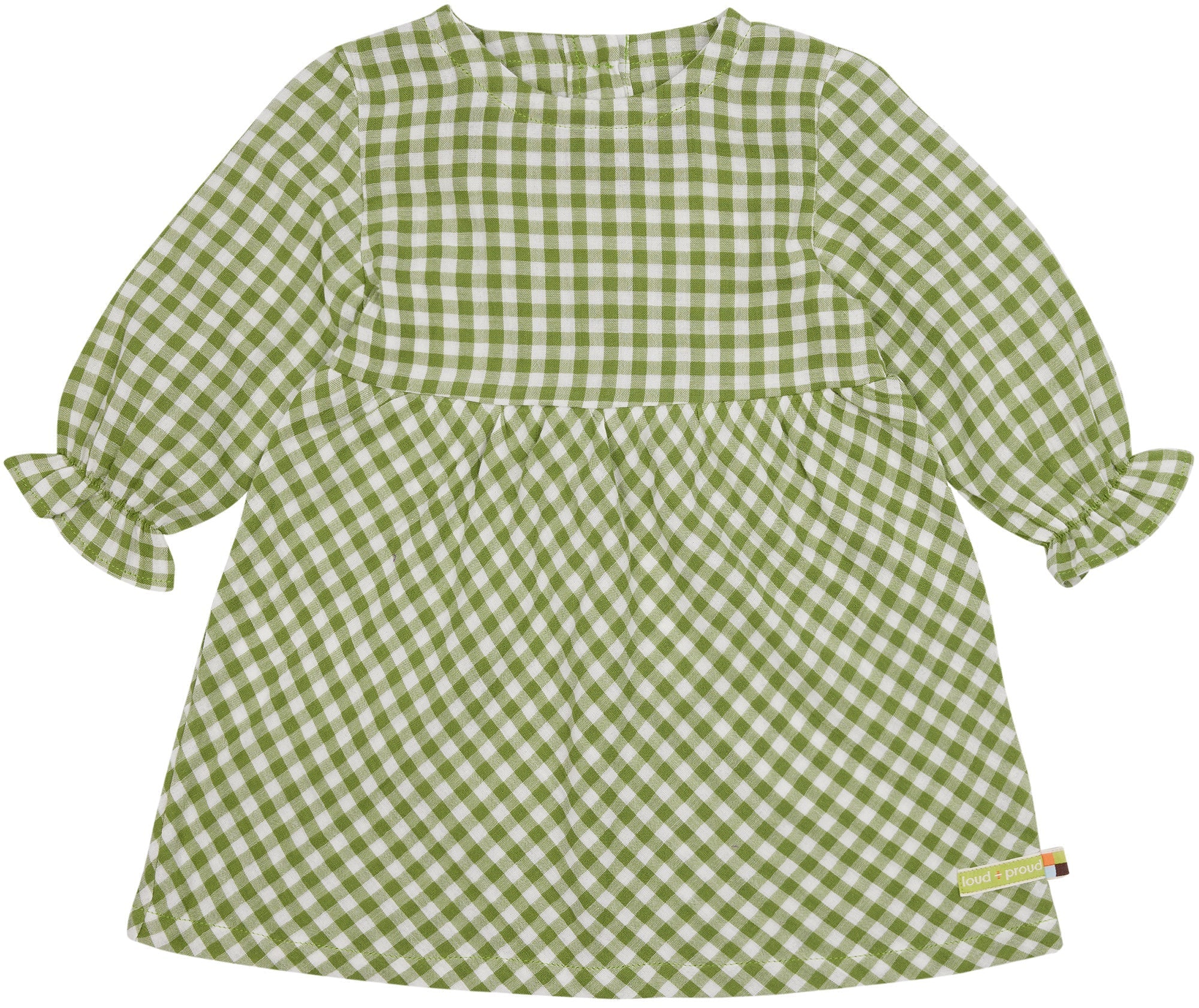  - Musselin Kleid mit Karo - loud + proud - 6077-grs-74/80