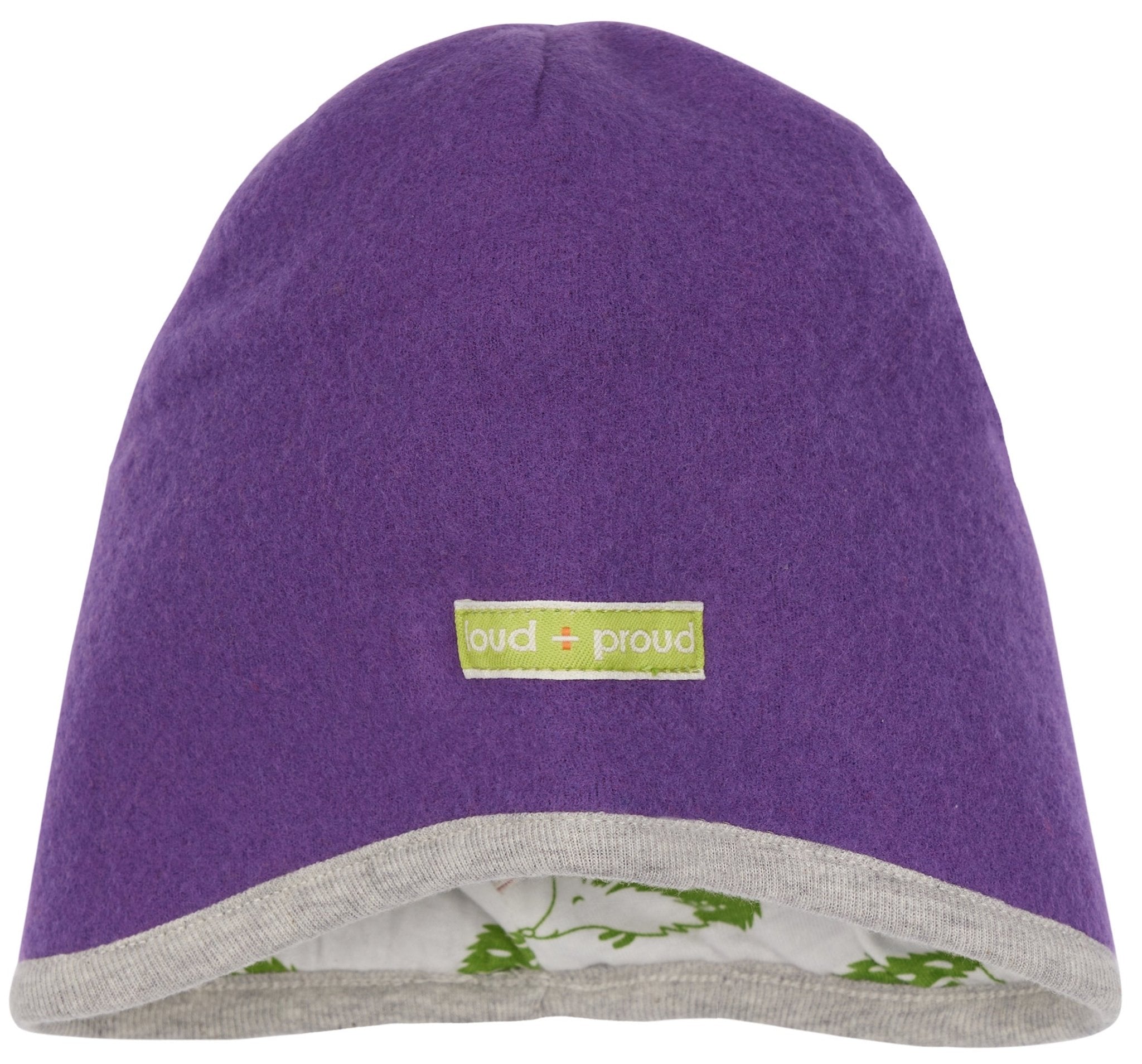 Mütze Wollfleece aus Bio - Wolle - loud + proud - 7158 - vio - 62/68