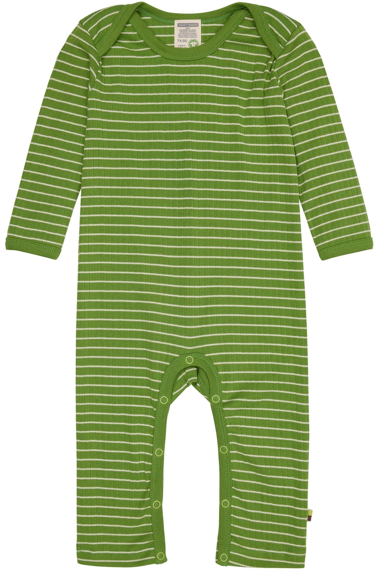 Overall langarm gestreift mit Rippe - loud + proud - 5133 - grs - 50/56