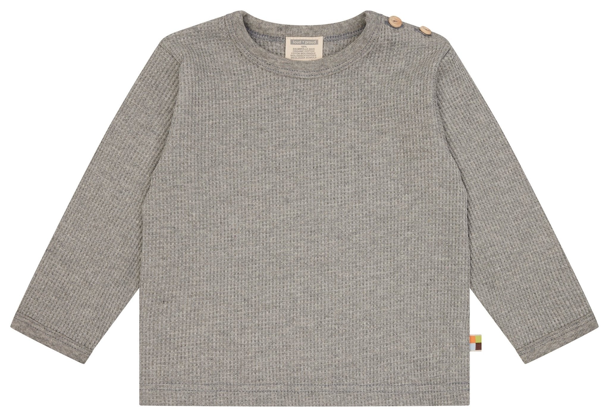 Shirt in Waffelstruktur - loud + proud - 1203 - gr - 62/68