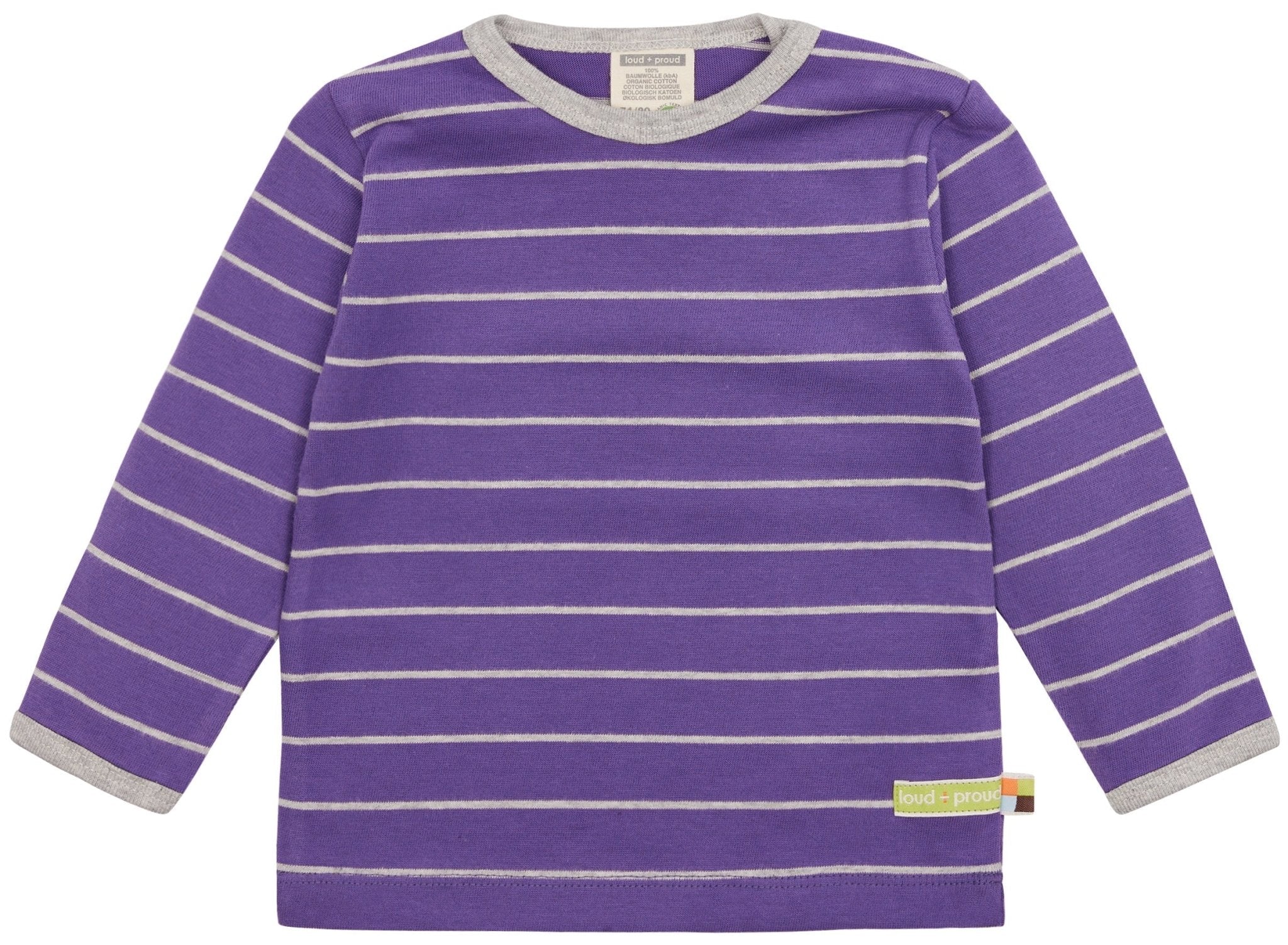 Shirt langarm gestreift - loud + proud - 1132 - vio - 62/68