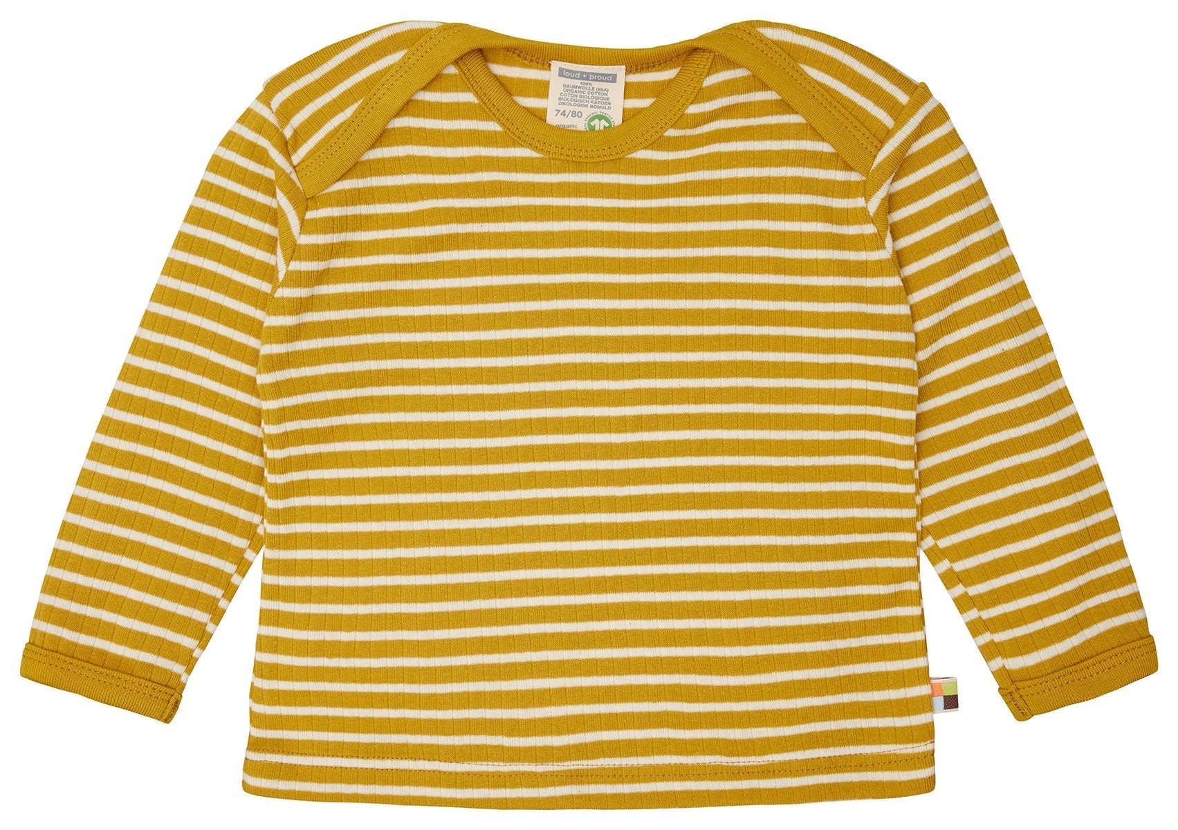  - Shirt langarm gestreift mit Rippe - loud + proud - 1162-cur-62/68