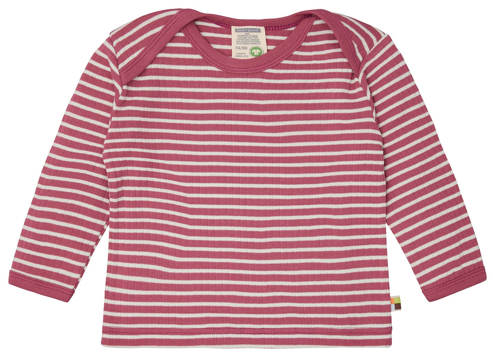  - Shirt langarm gestreift mit Rippe - loud + proud - 1162-rou-62/68