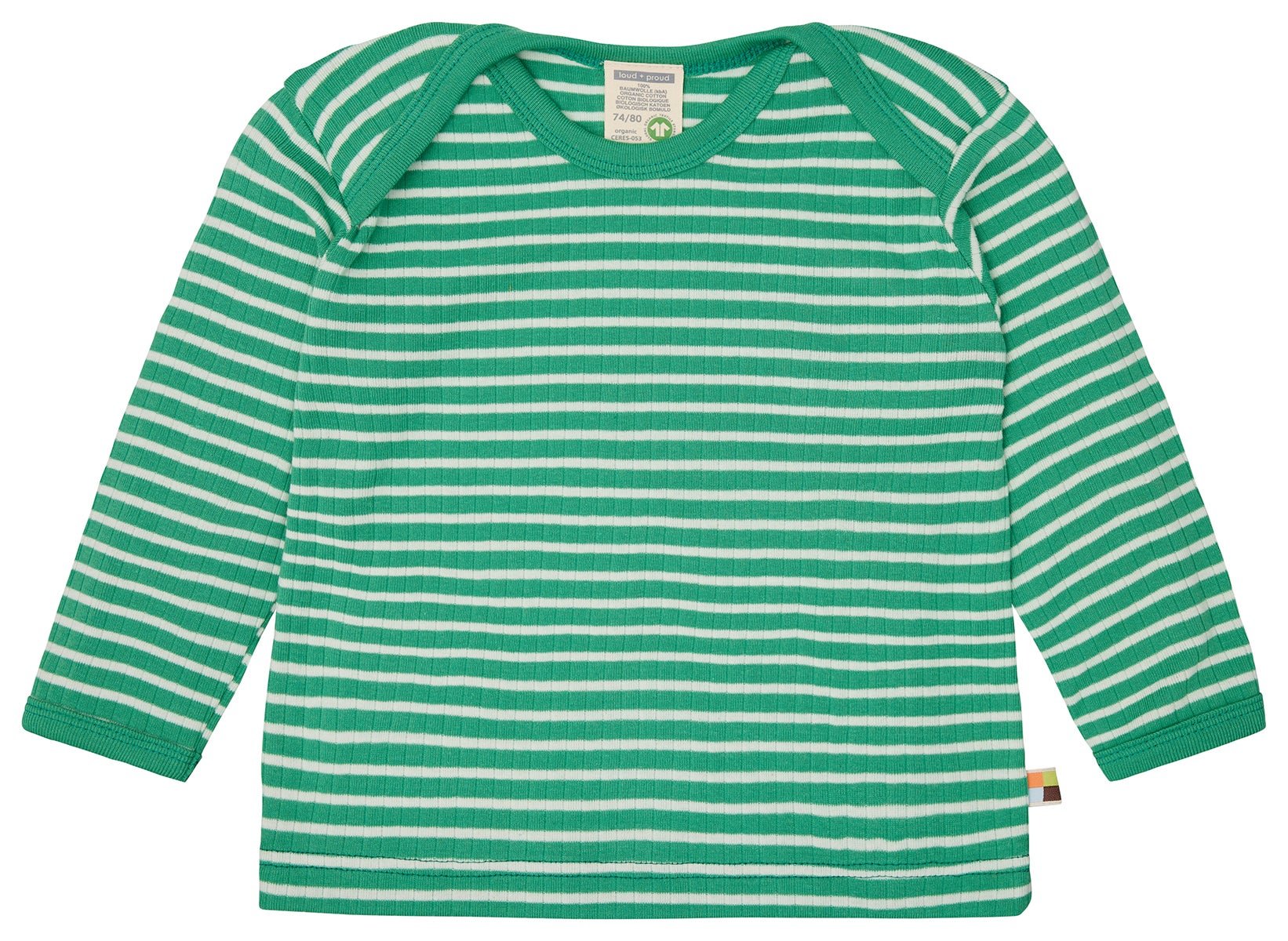  - Shirt langarm gestreift mit Rippe - loud + proud - 1162-pla-62/68