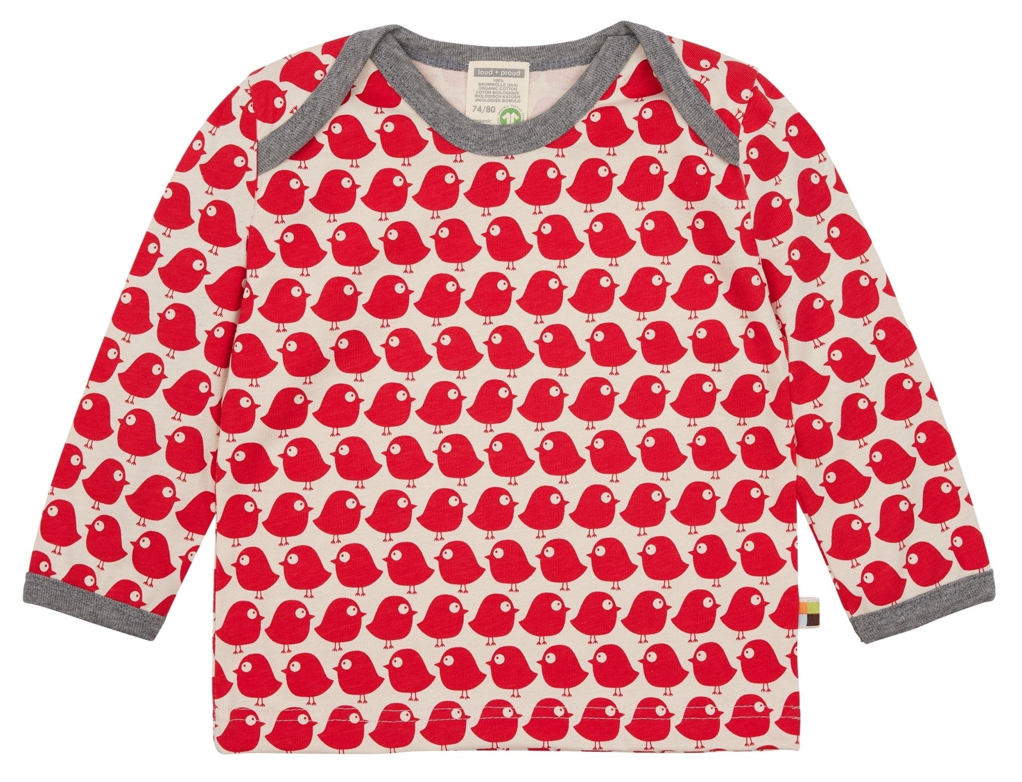 Shirt Langarm mit Druck Vögel - loud + proud - 2081 - to - 62/68