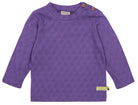 Shirt langarm mit Lochmuster - loud + proud - 1136 - vio - 62/68