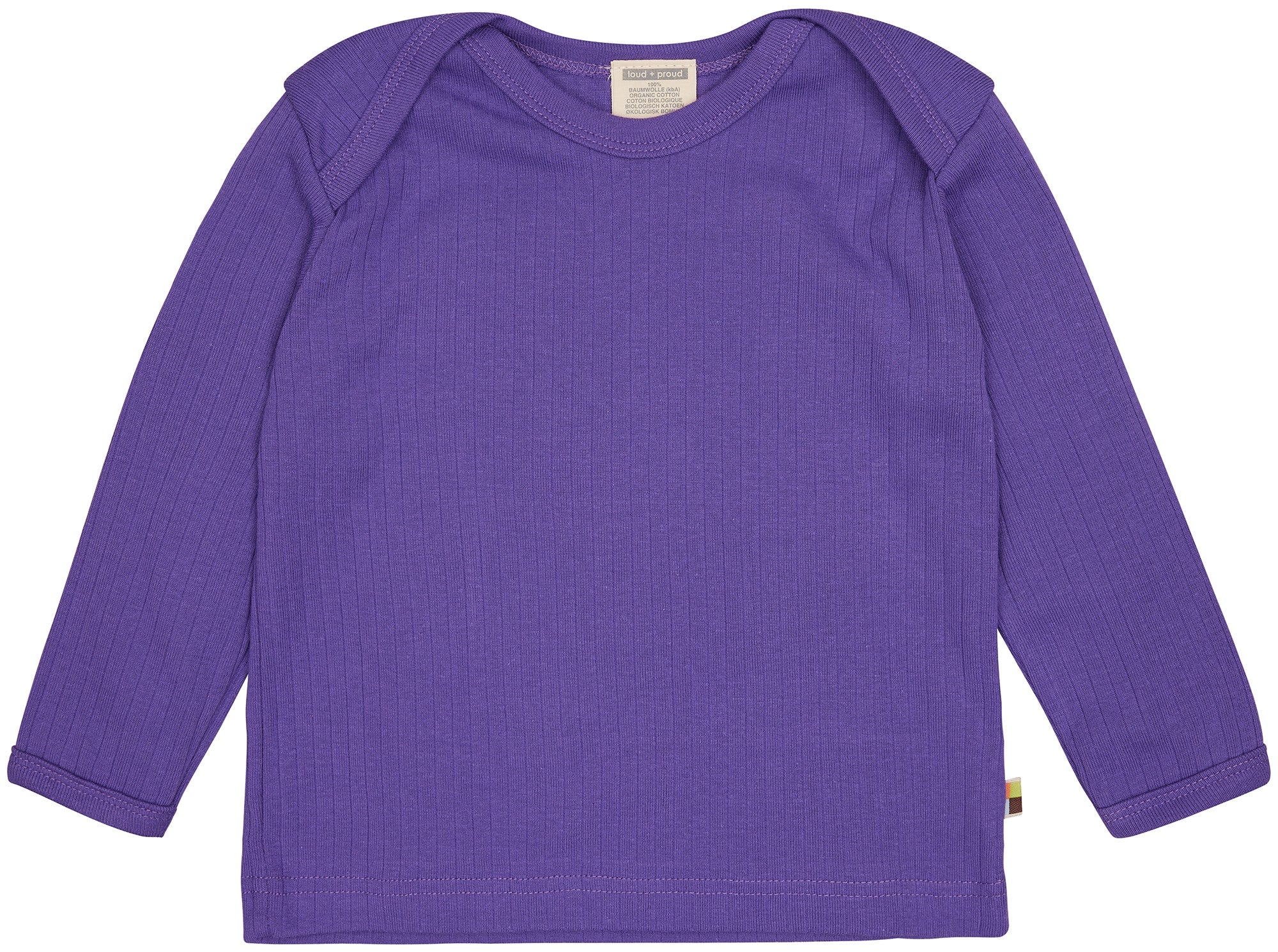Shirt langarm Uni mit Rippe - loud + proud - 1133 - vio - 50/56