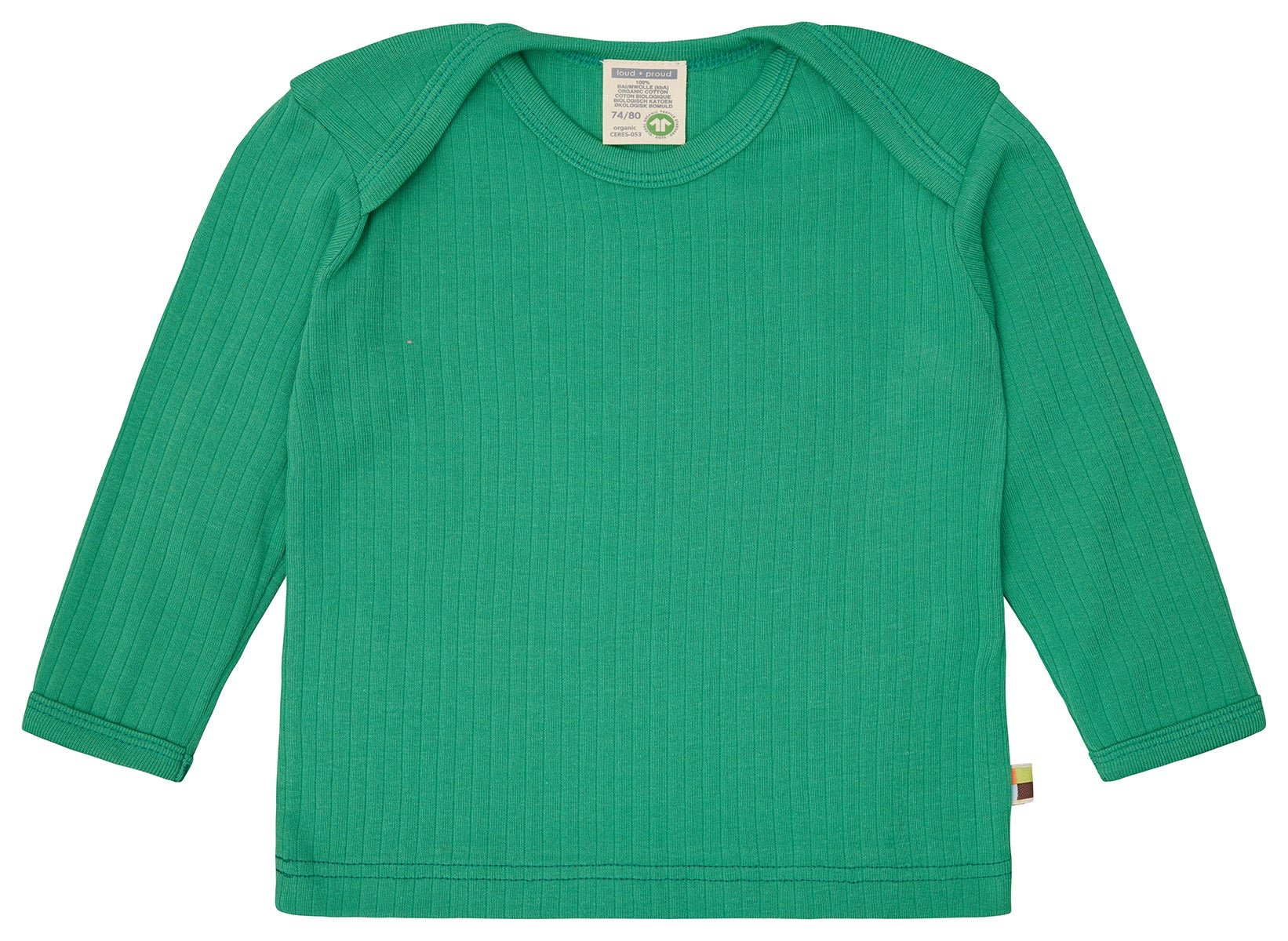 Shirt langarm Uni mit Rippe - loud + proud - 1163 - pla - 62/68