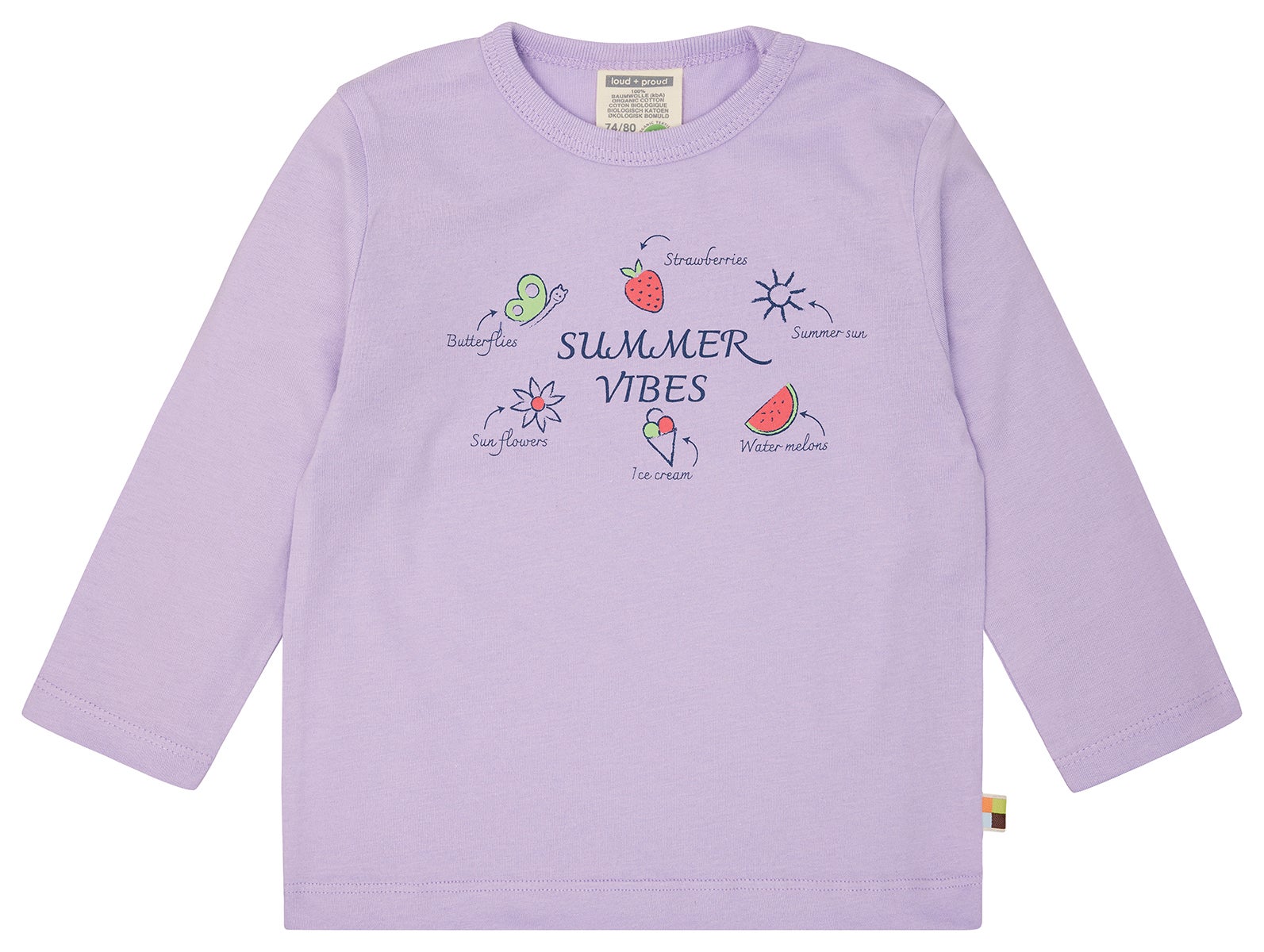 Shirt mit Druckmotiv - loud + proud - 1169 - lil - 62/68