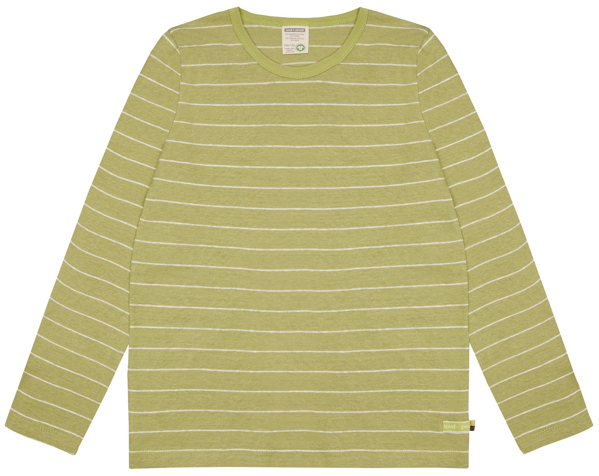 Shirt Streifen mit Leinen - loud + proud - 1115K - avo - 134/140