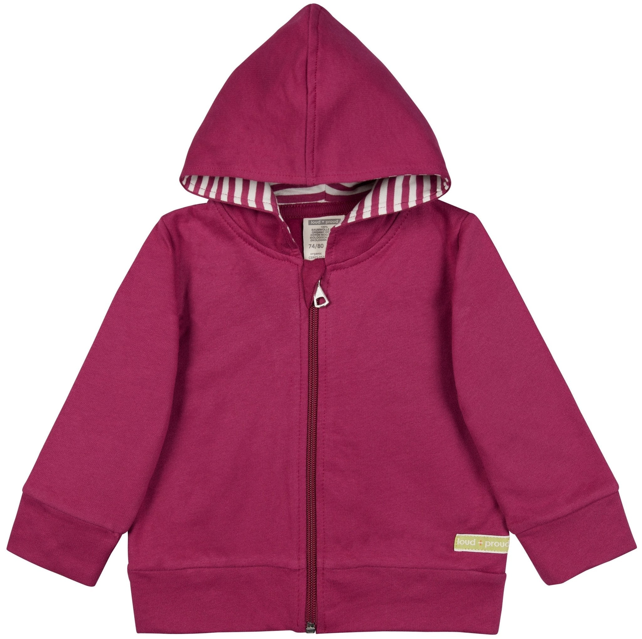Sweatjacke mit Kapuze - loud + proud - 3085 - or - 50/56