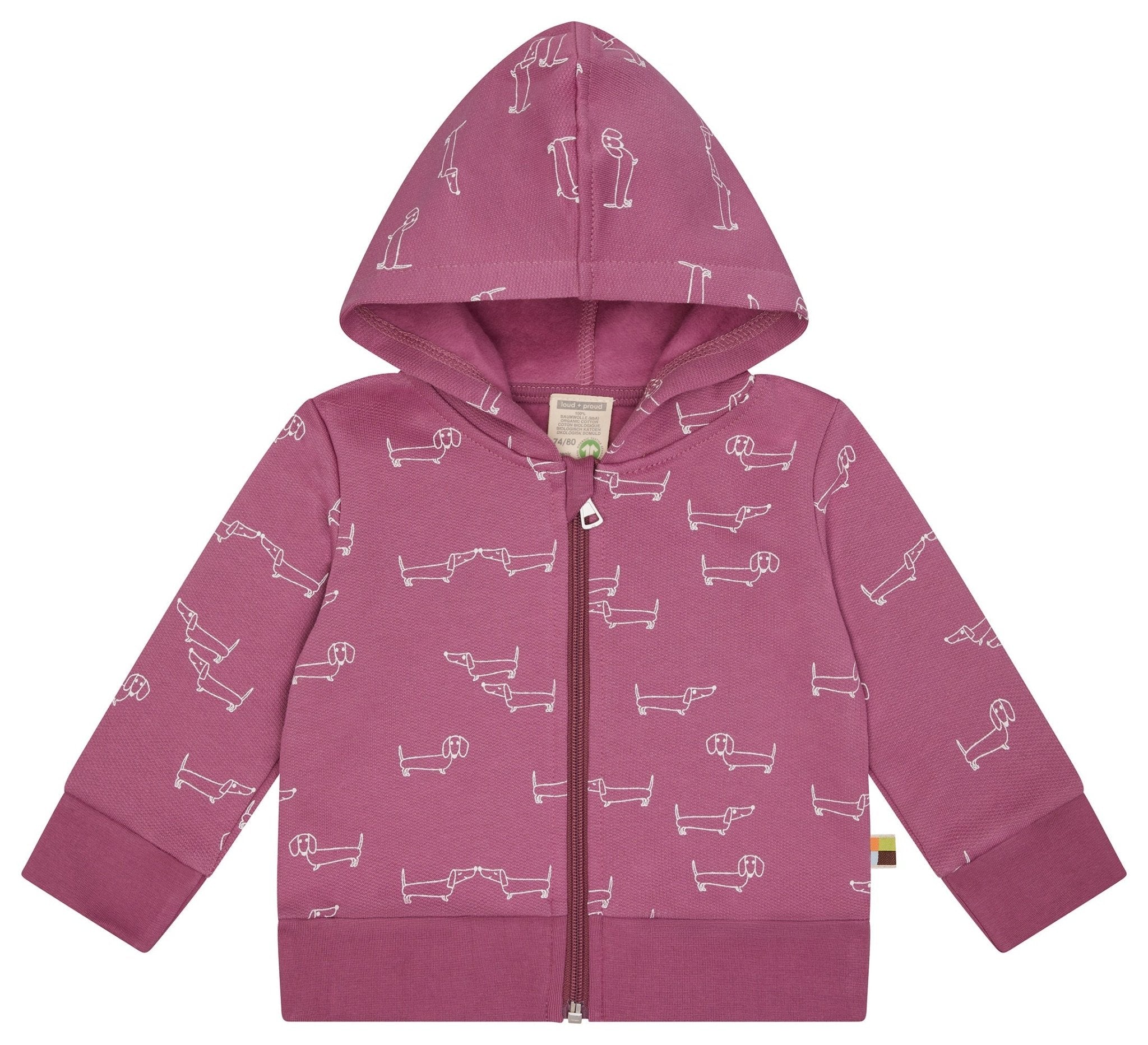 Sweatjacke mit Kapuze - loud + proud - 3162 - grp - 62/68