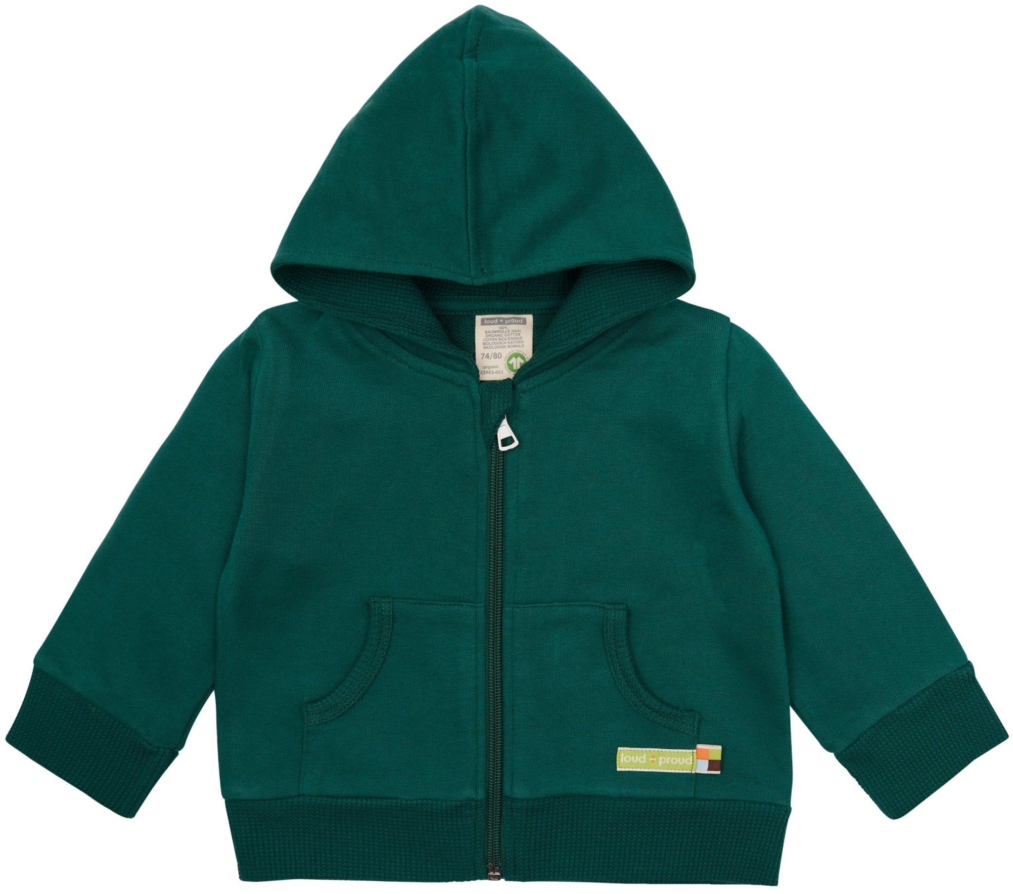 Sweatjacke mit Kapuze - loud + proud - 3134 - bot - 62/68