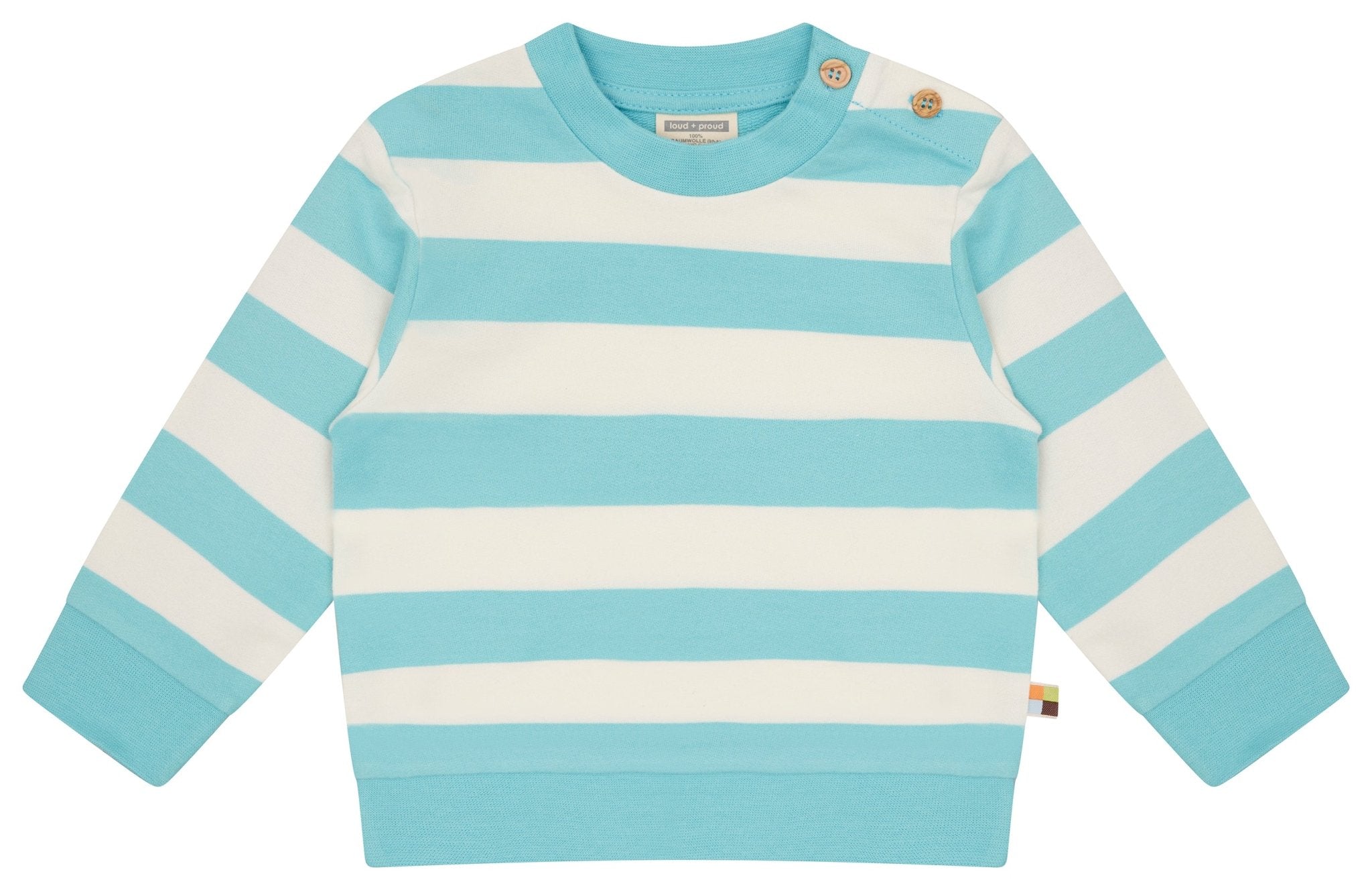 Sweatshirt mit Blockstreifen - loud + proud - 1206-cya-62/68