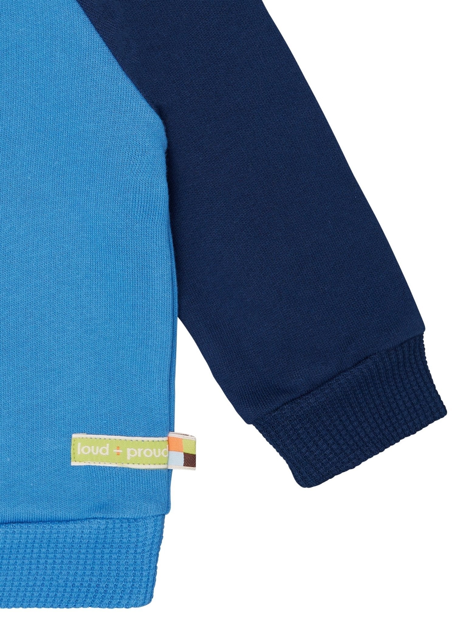 Sweatshirt mit Raglanärmeln - loud + proud - 1160 - azu/ul - 62/68