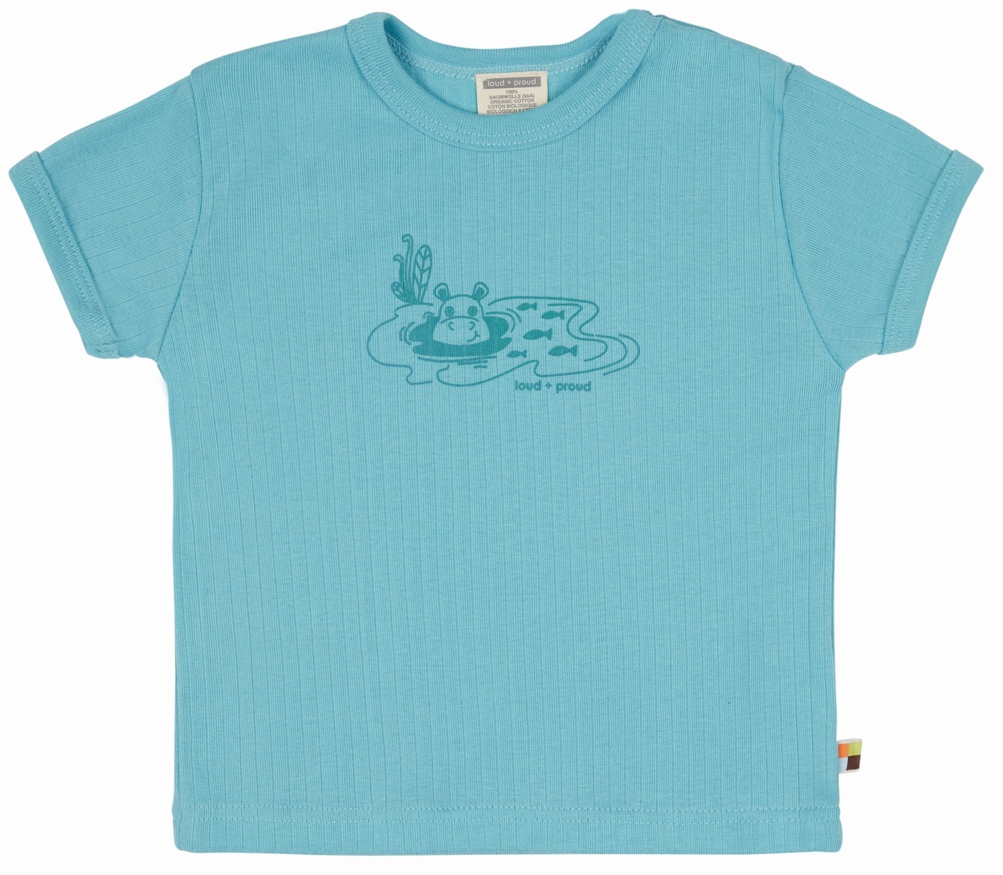 T-Shirt Derby Rib mit Druck - loud + proud - 1120 - cya - 62/68