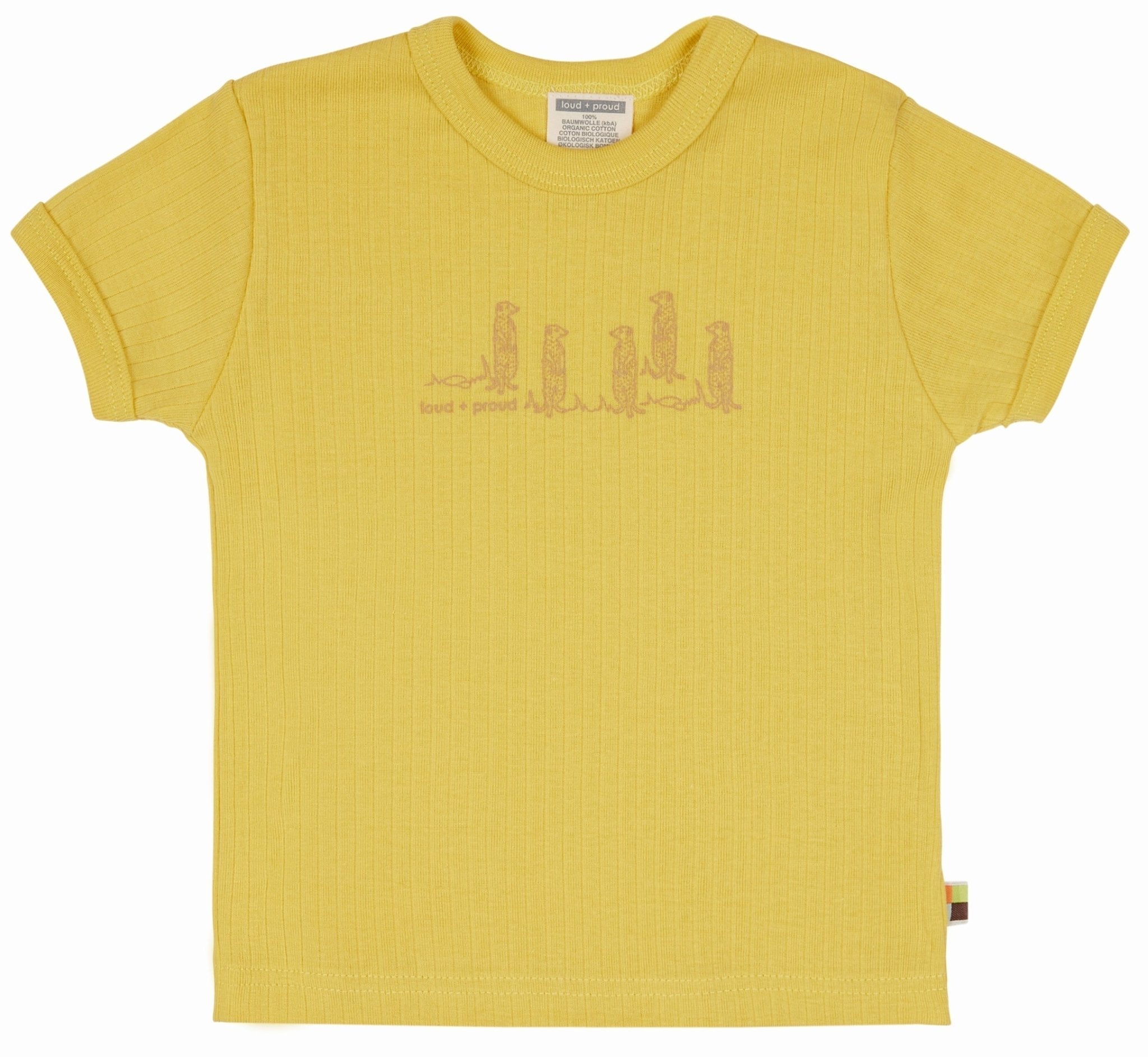 T-Shirt Derby Rib mit Druck - loud + proud - 1120 - gol - 62/68