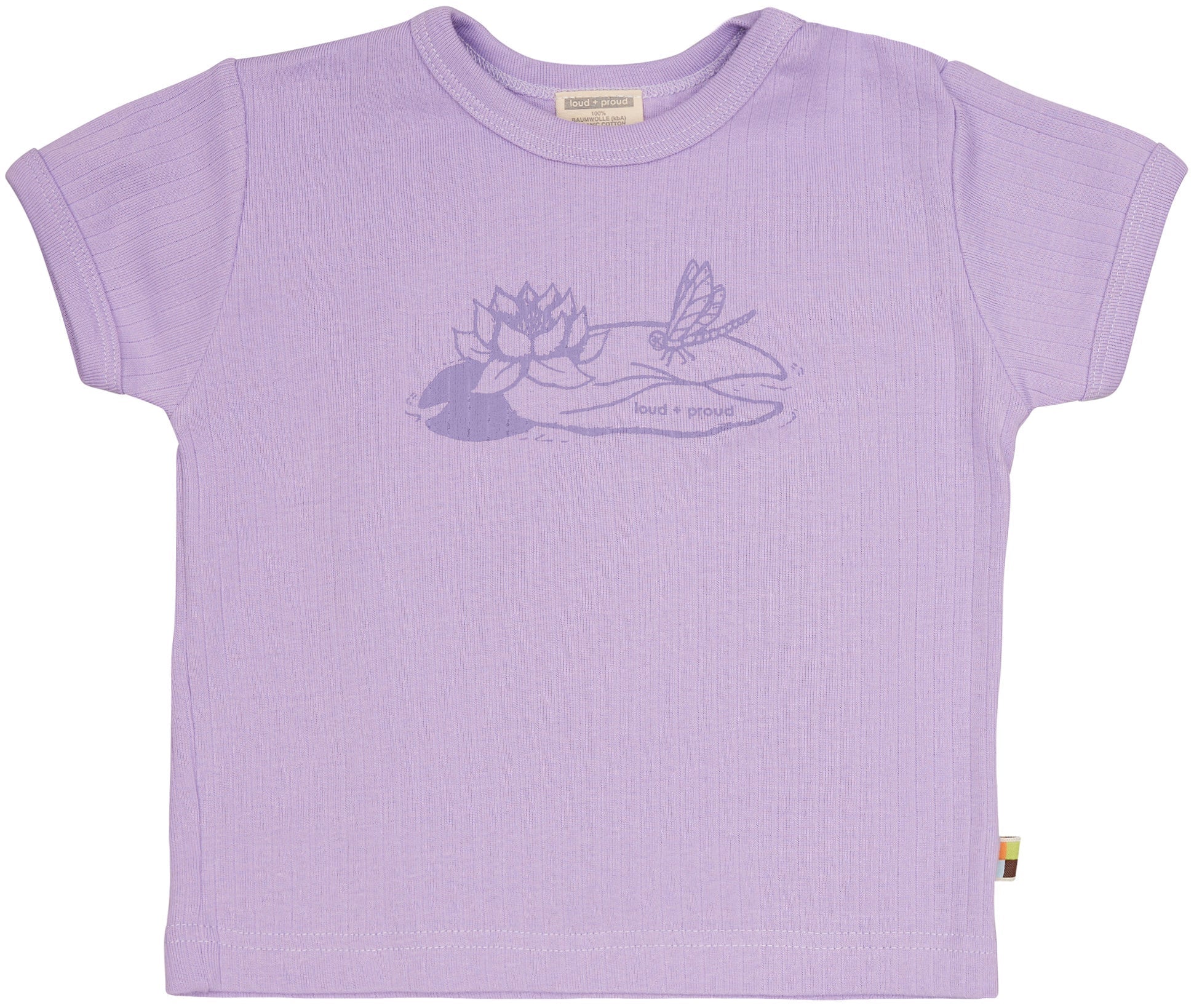 T-Shirt Derby Rib mit Druck - loud + proud - 1150 - lil - 62/68