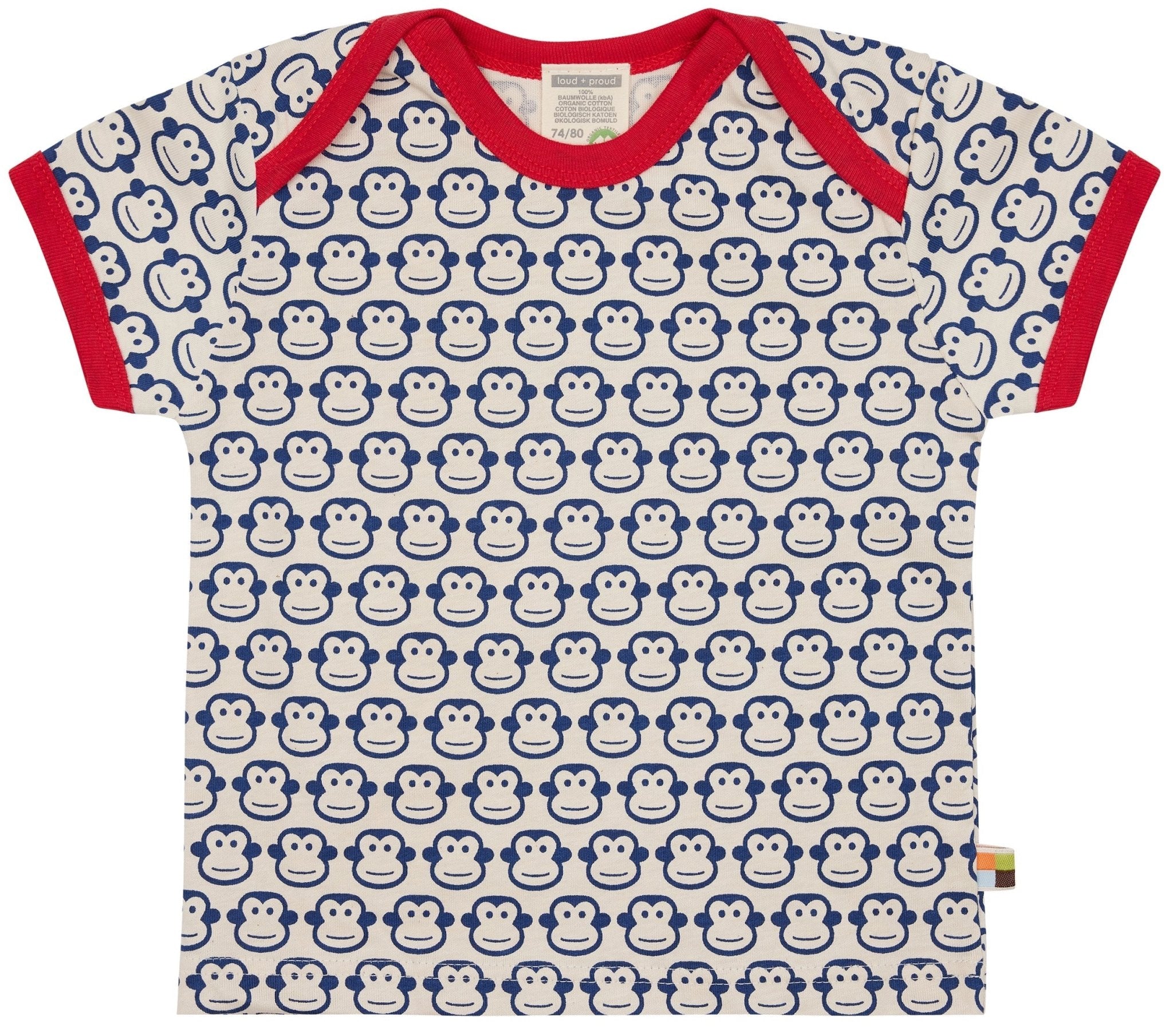 T-Shirt mit Druck Affen - loud + proud - 2096 - ul - 62/68