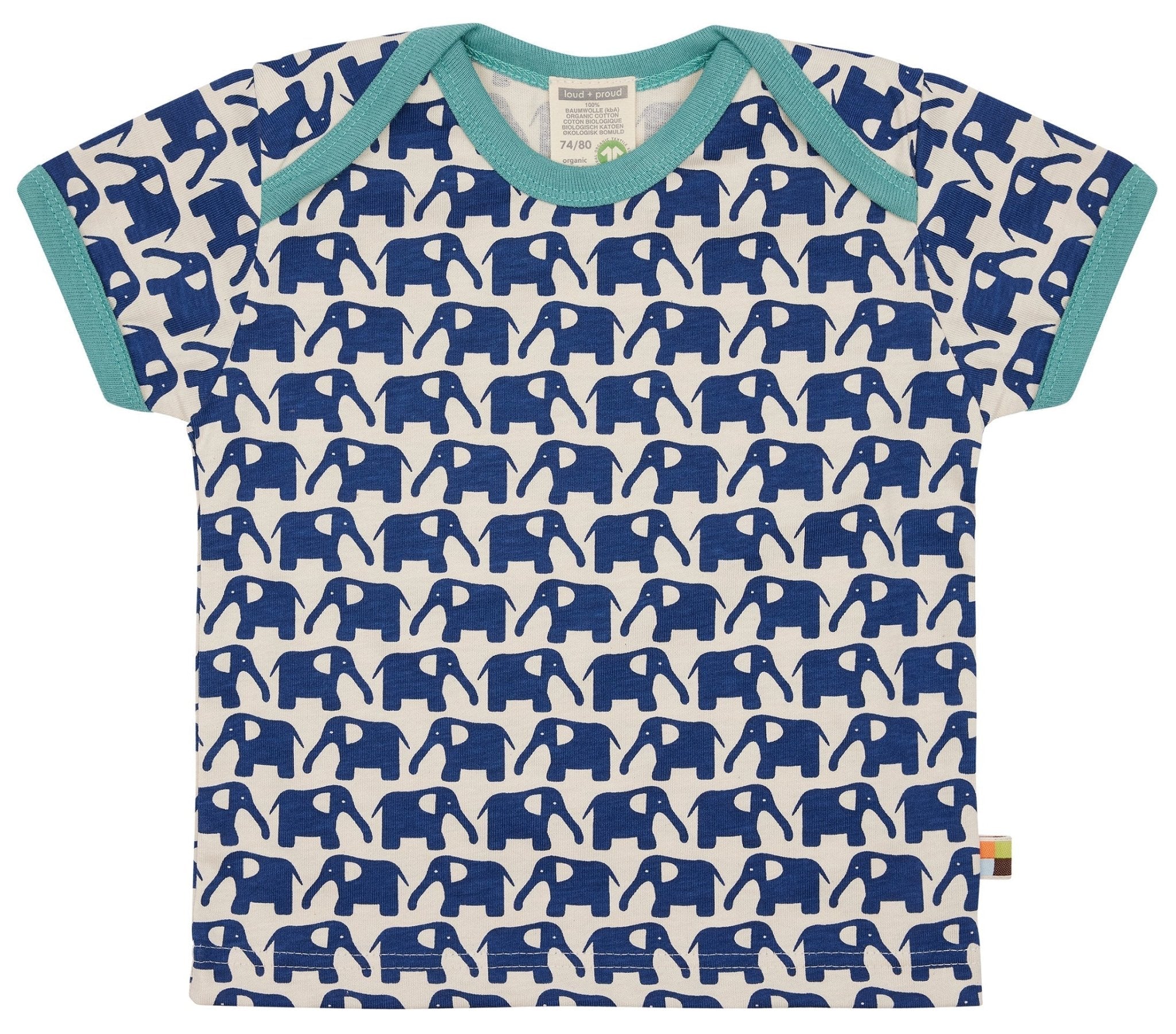 T-Shirt mit Druck Elefanten - loud + proud - 2084 - ul - 62/68