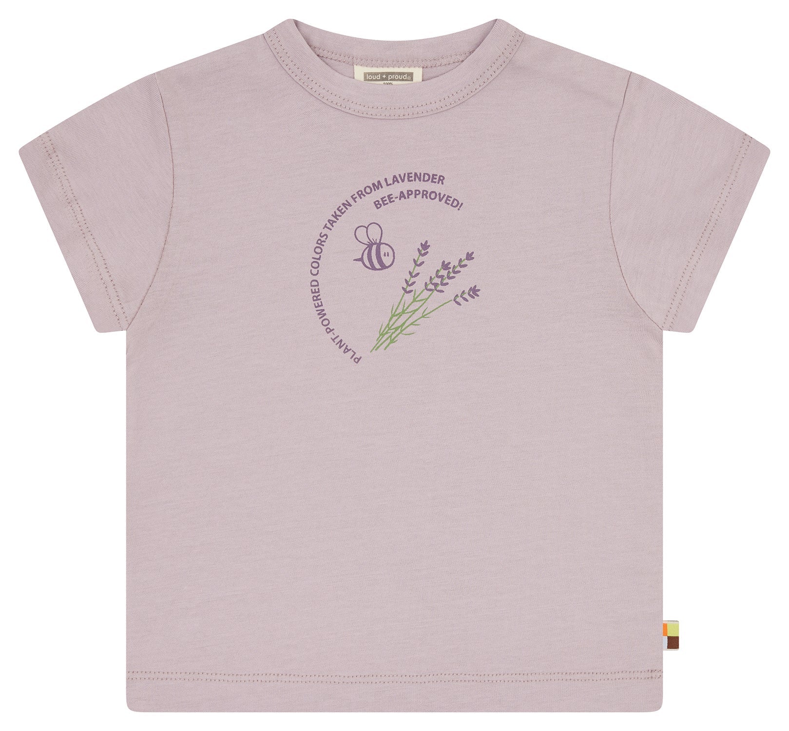 T-Shirt mit Pflanzenfarben gefärbt - loud + proud - 1194 - lav - 62/68