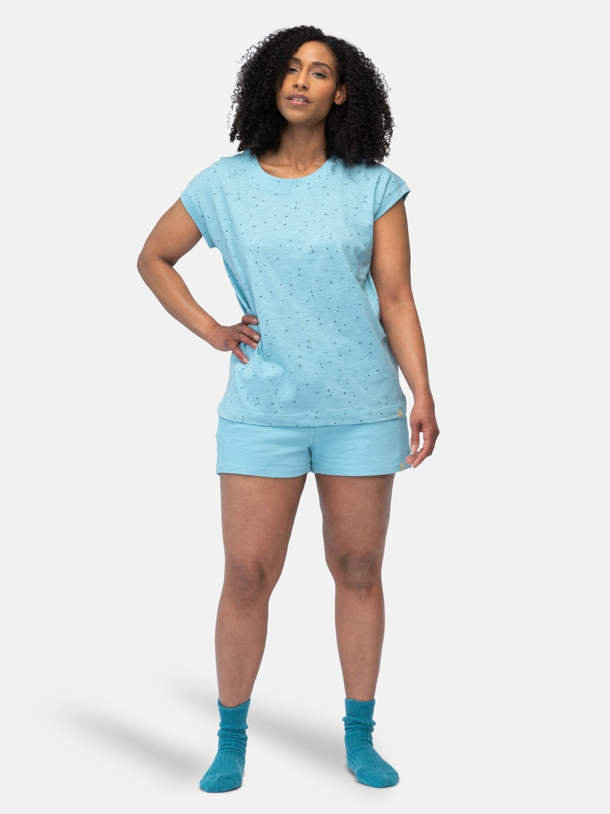 T-Shirt Slub Jersey mit Pünktchen - Druck - loud + proud - G103-lag-36