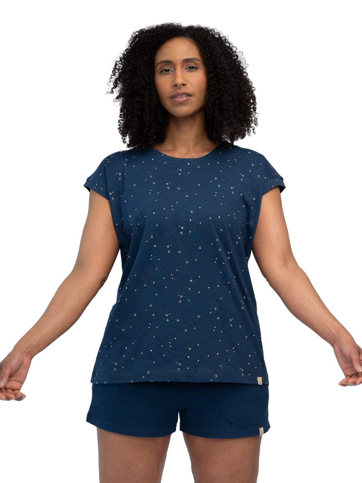 T-Shirt Slub Jersey mit Pünktchen - Druck - loud + proud - G103-ul-36