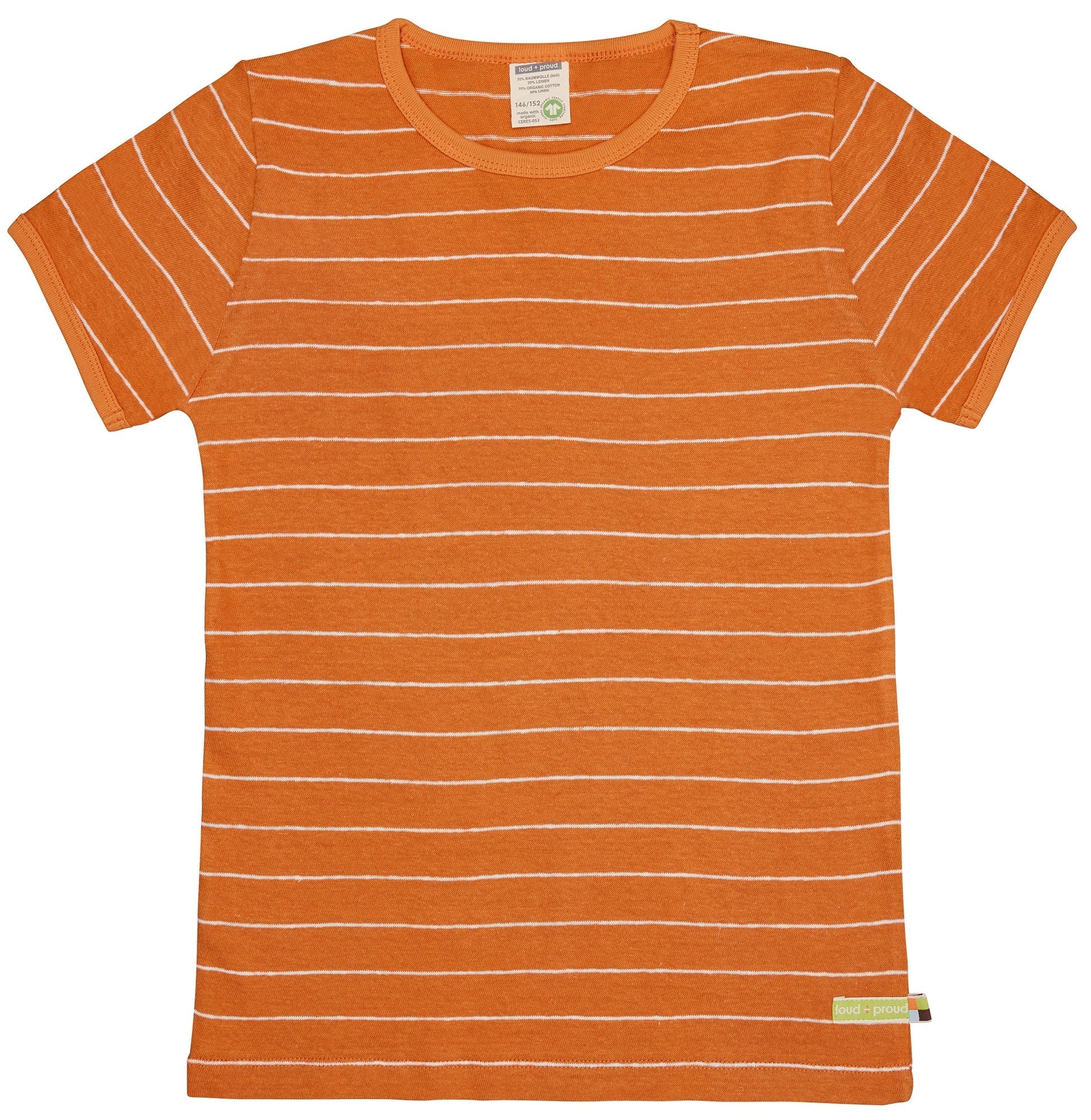 T-Shirt Streifen mit Leinen - loud + proud - 1114K - car - 134/140