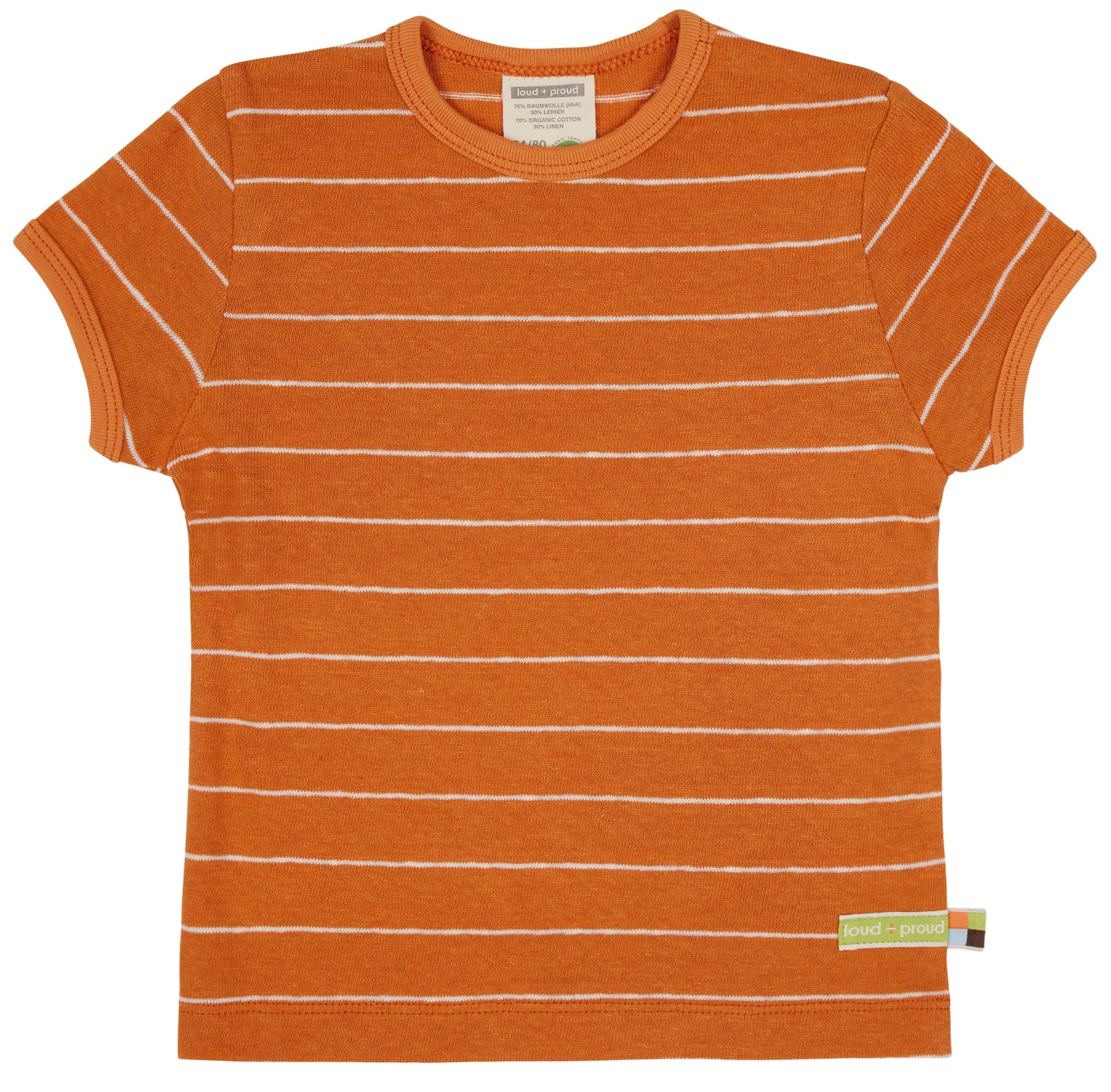 T-Shirt Streifen mit Leinen - loud + proud - 1114 - car - 62/68