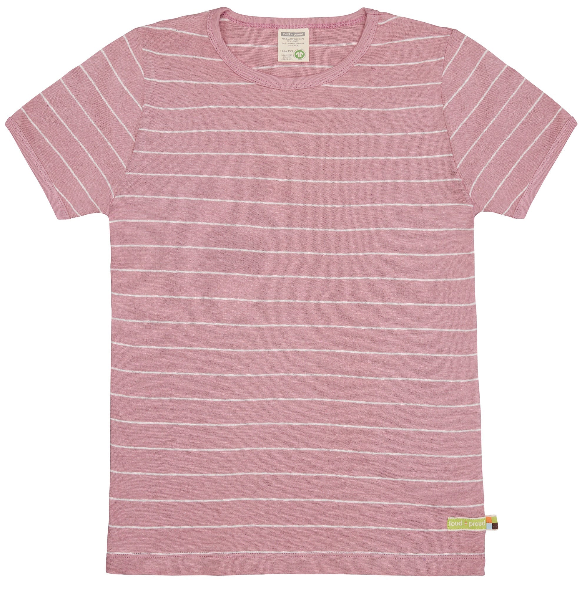 T-Shirt Streifen mit Leinen - loud + proud - 1114K - ast - 134/140