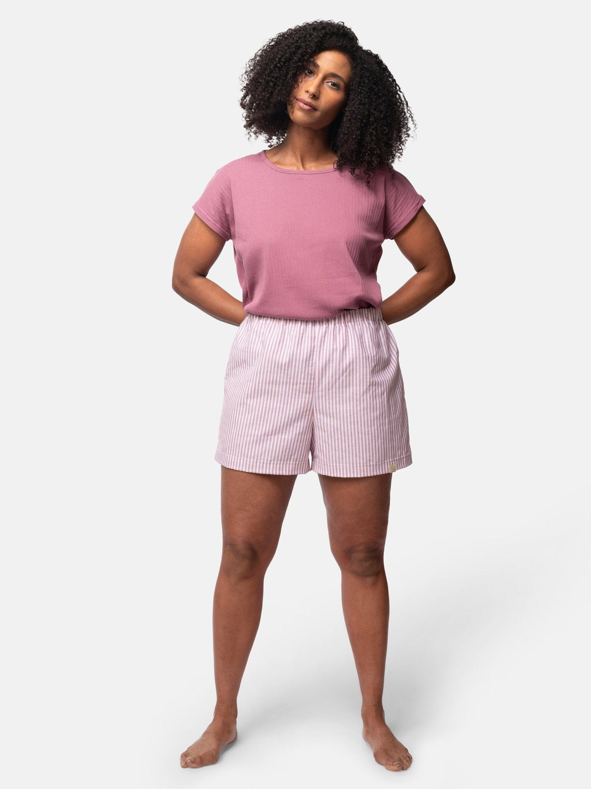 Weiche Pyjama - Shorts mit Streifen - loud + proud - G406-grp-36