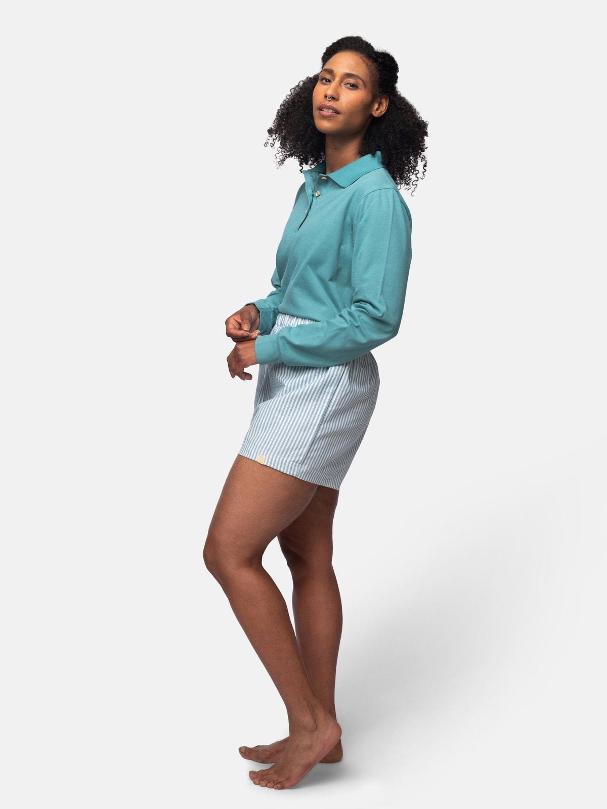 Weiche Pyjama - Shorts mit Streifen - loud + proud - G406-top-36