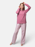 Weiches Langarm - Shirt mit Polo - Kragen - loud + proud - G203-grp-36
