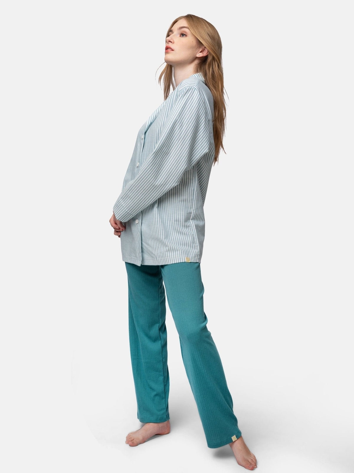 Weiches Pyjama - Hemd mit Streifen - loud + proud - G205-top-36