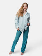 Weiches Pyjama - Hemd mit Streifen - loud + proud - G205-top-36