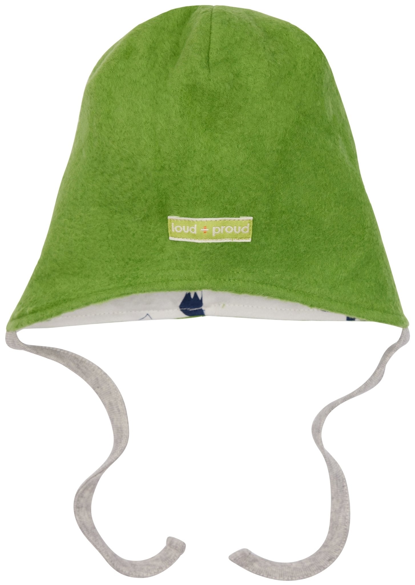 Wendemütze aus Baumwoll - Fleece - loud + proud - 7150 - grs - 50/56
