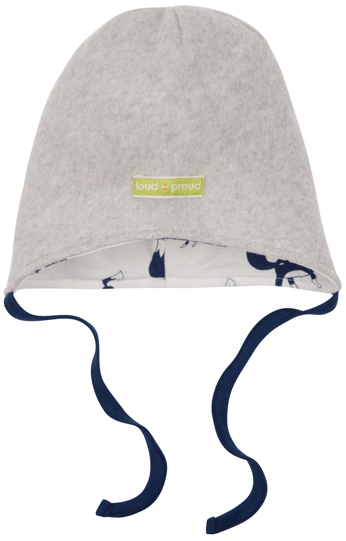 Wendemütze aus Baumwoll - Fleece - loud + proud - 7150 - sil - 50/56
