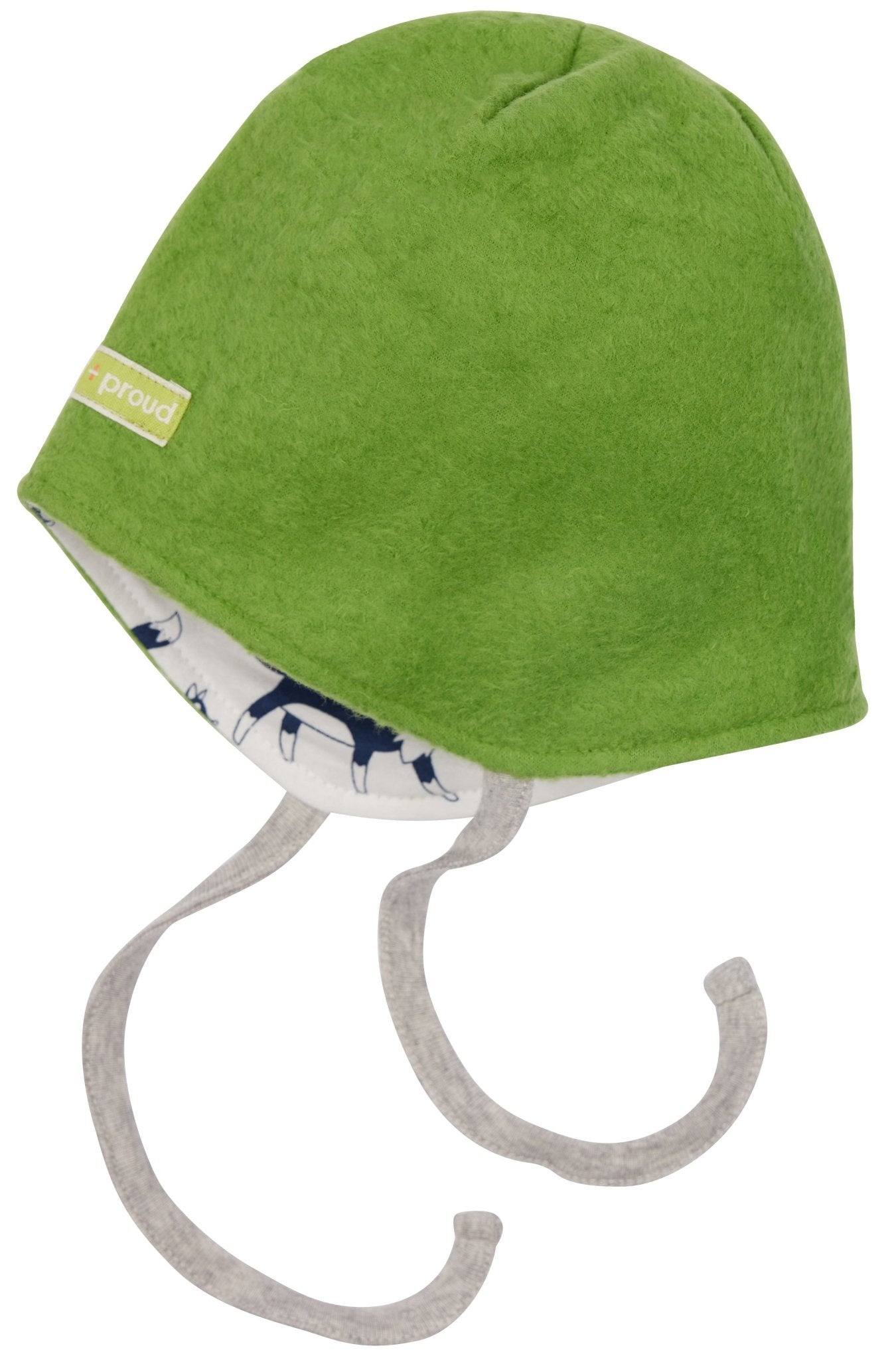 Wendemütze aus Baumwoll - Fleece - loud + proud - 7150 - grs - 50/56