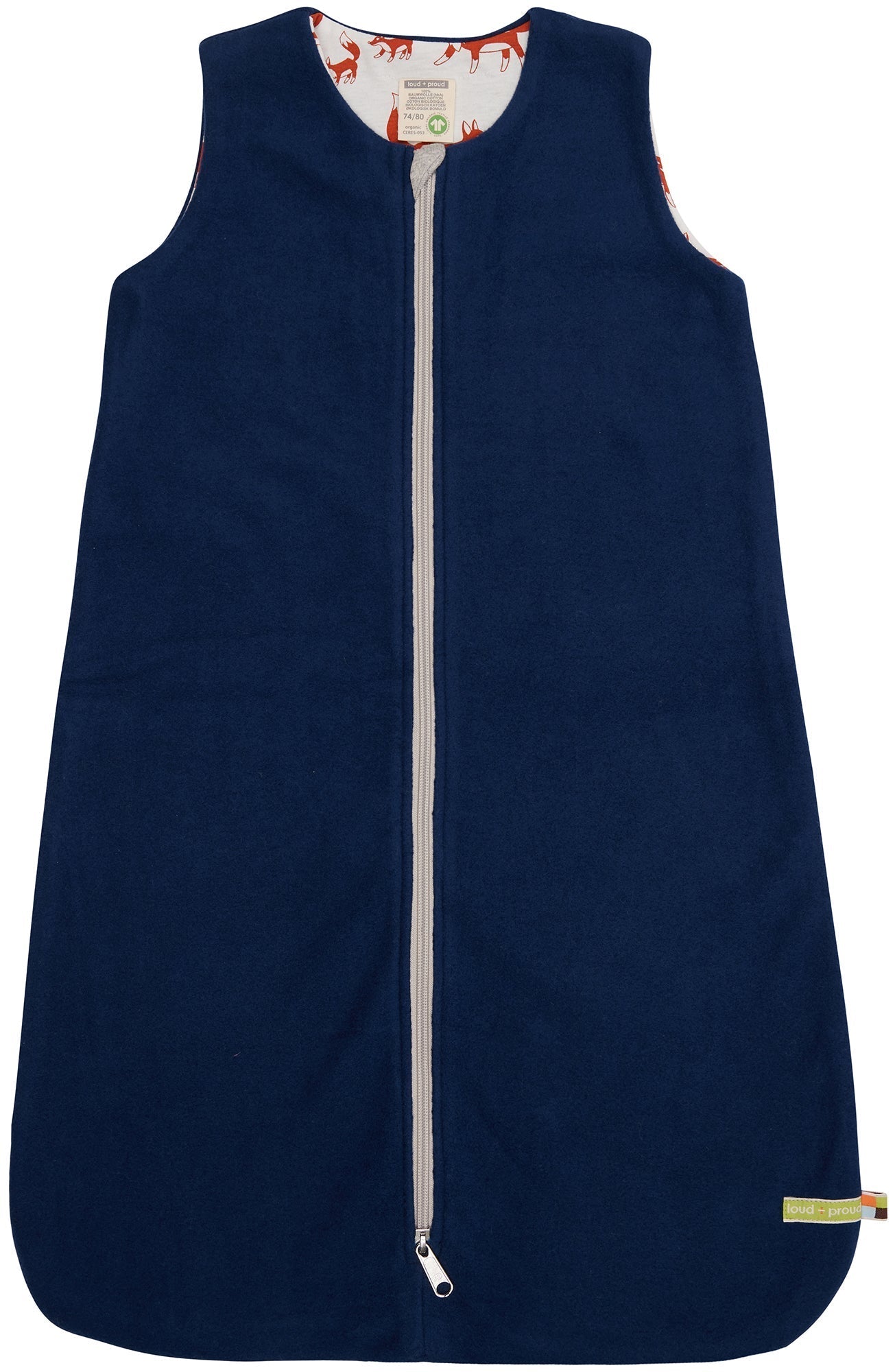 Wendeschlafsack aus Baumwoll - Fleece - loud + proud - 7151 - ul - 62/68