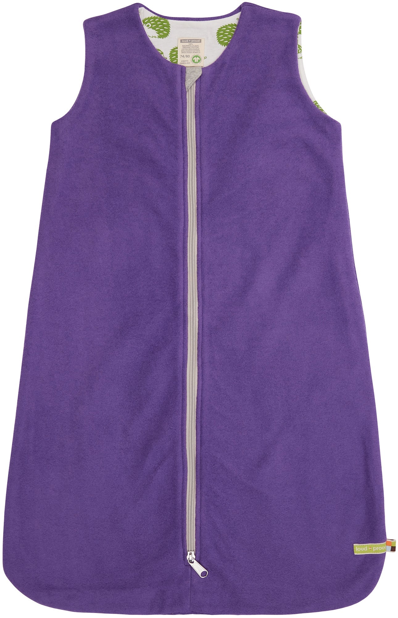 Wendeschlafsack aus Baumwoll - Fleece - loud + proud - 7151 - vio - 62/68