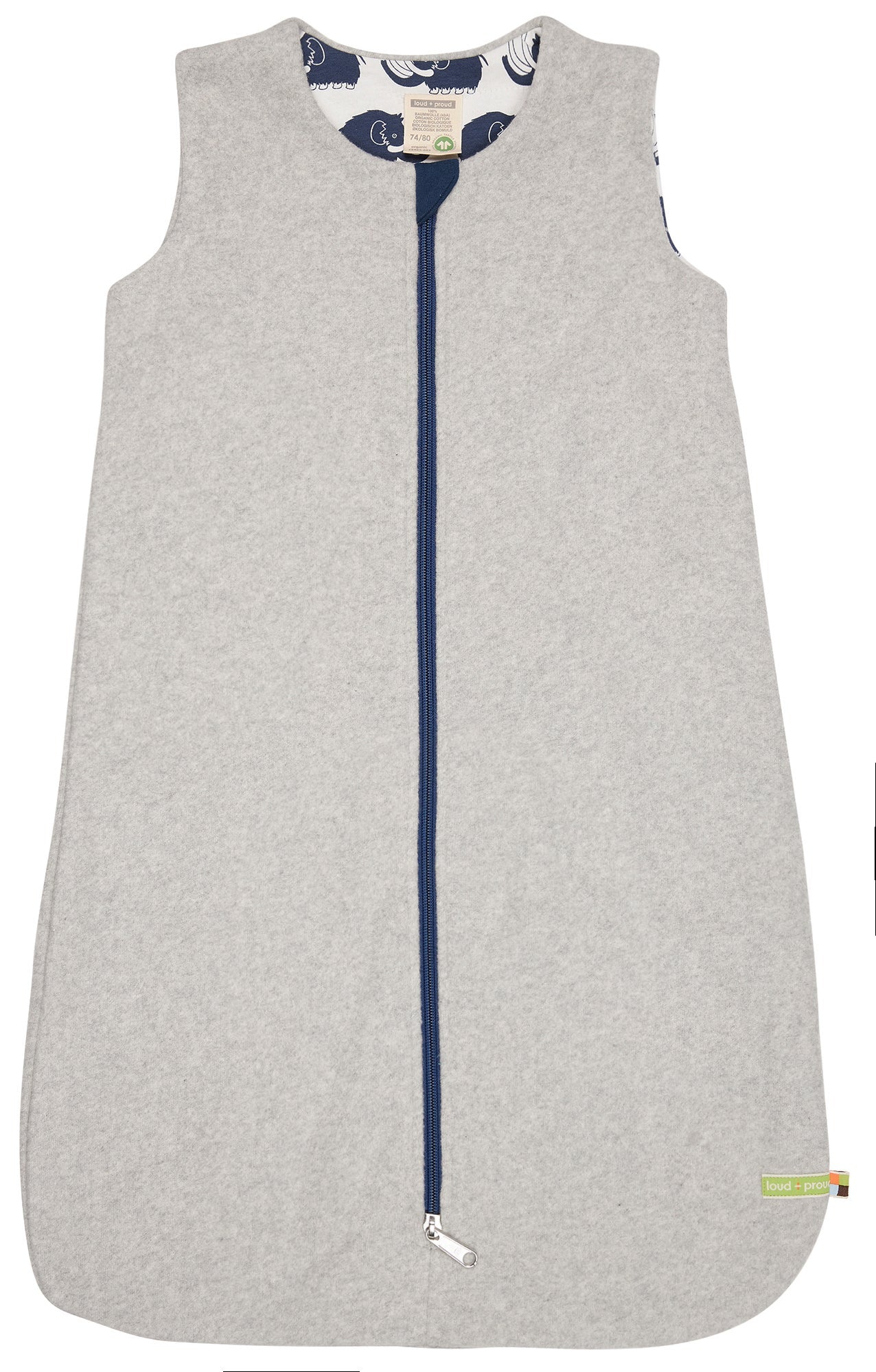 Wendeschlafsack Fleece - loud + proud - 7127-sil-62/68